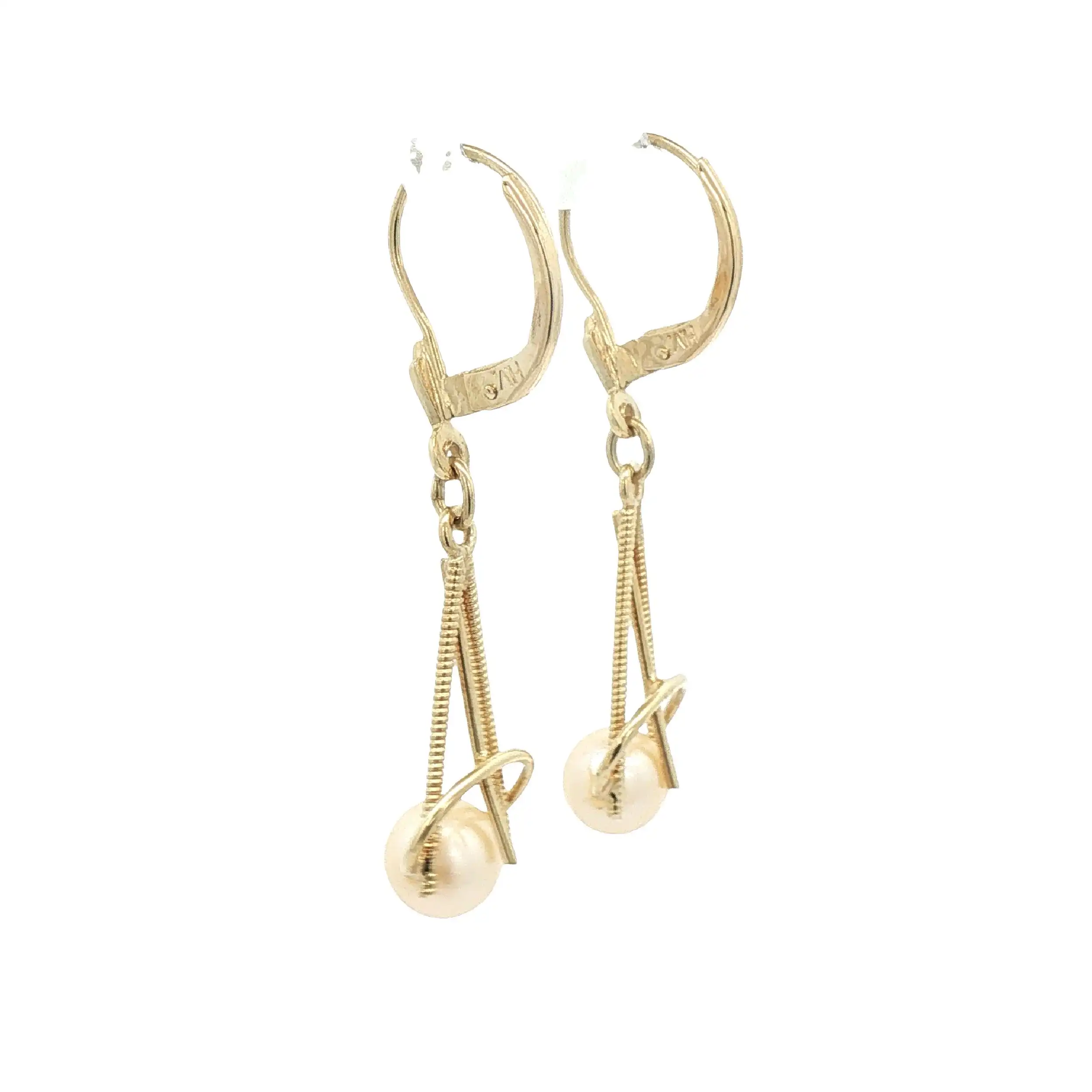 Ohrhänger Gelbgold mit Perle und Zirkonia Ohrhänger Gelbgold mit Perle und Zirkonia