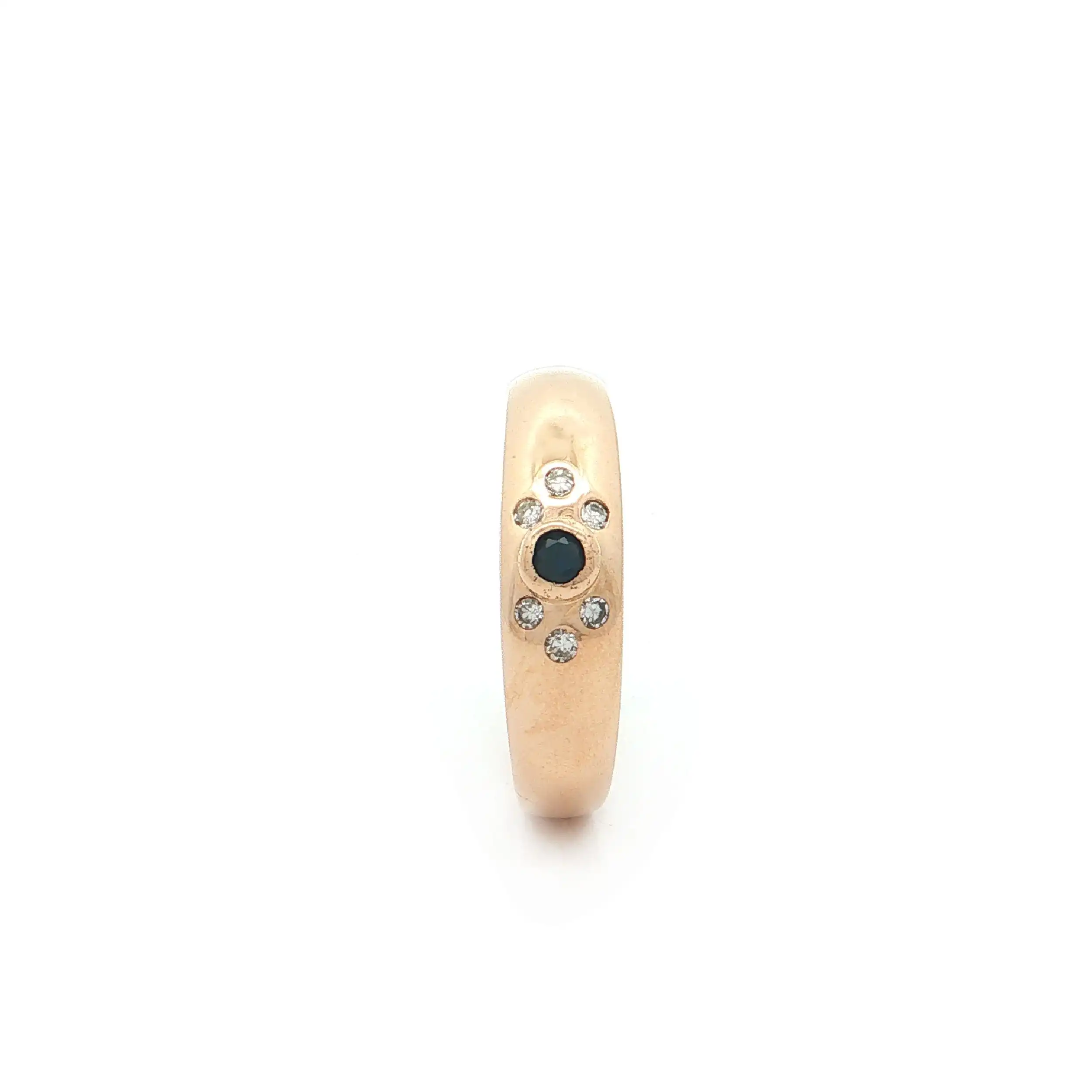Ring Gelbgold mit Saphir und Diamanten