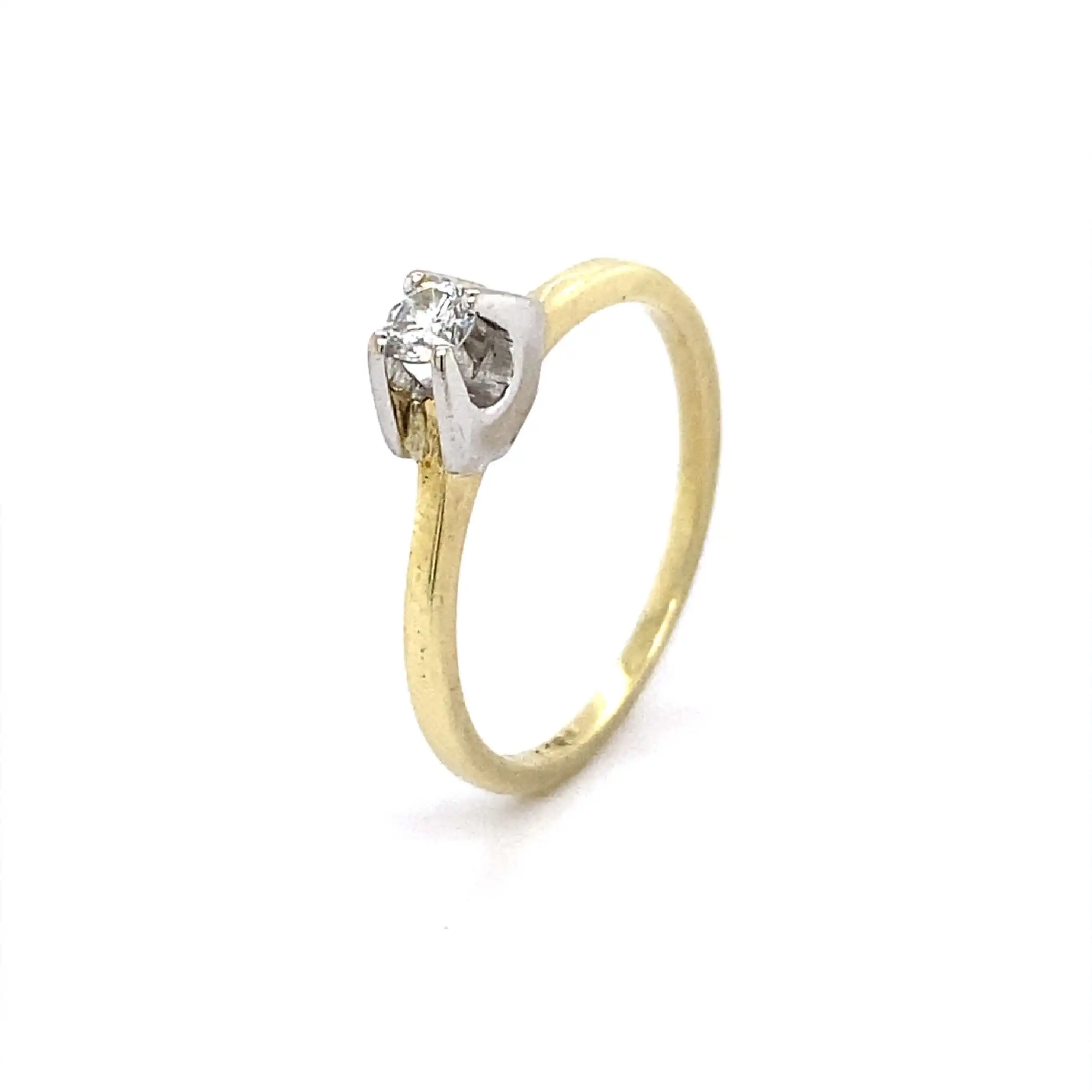 Ring Bicolor mit Brillant, graviert mit 0,15ct Ring Bicolor mit Brillant, graviert mit 0,15ct