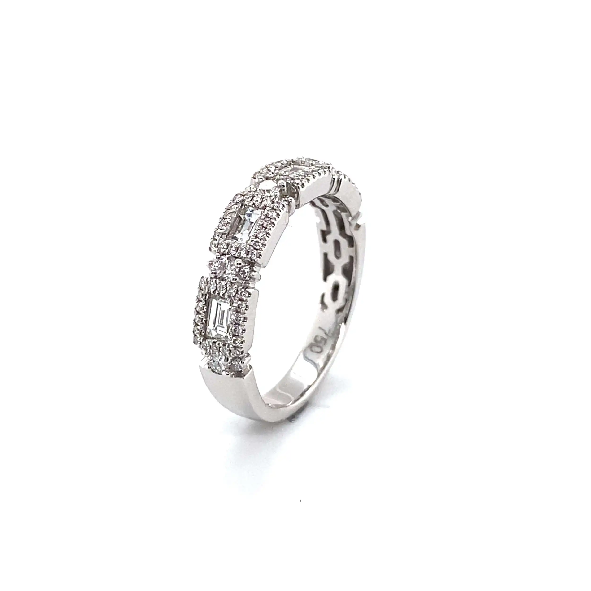 Ring Weißgold mit Brillanten und Baguette Diamanten Ring Weißgold mit Brillanten und Baguette Diamanten