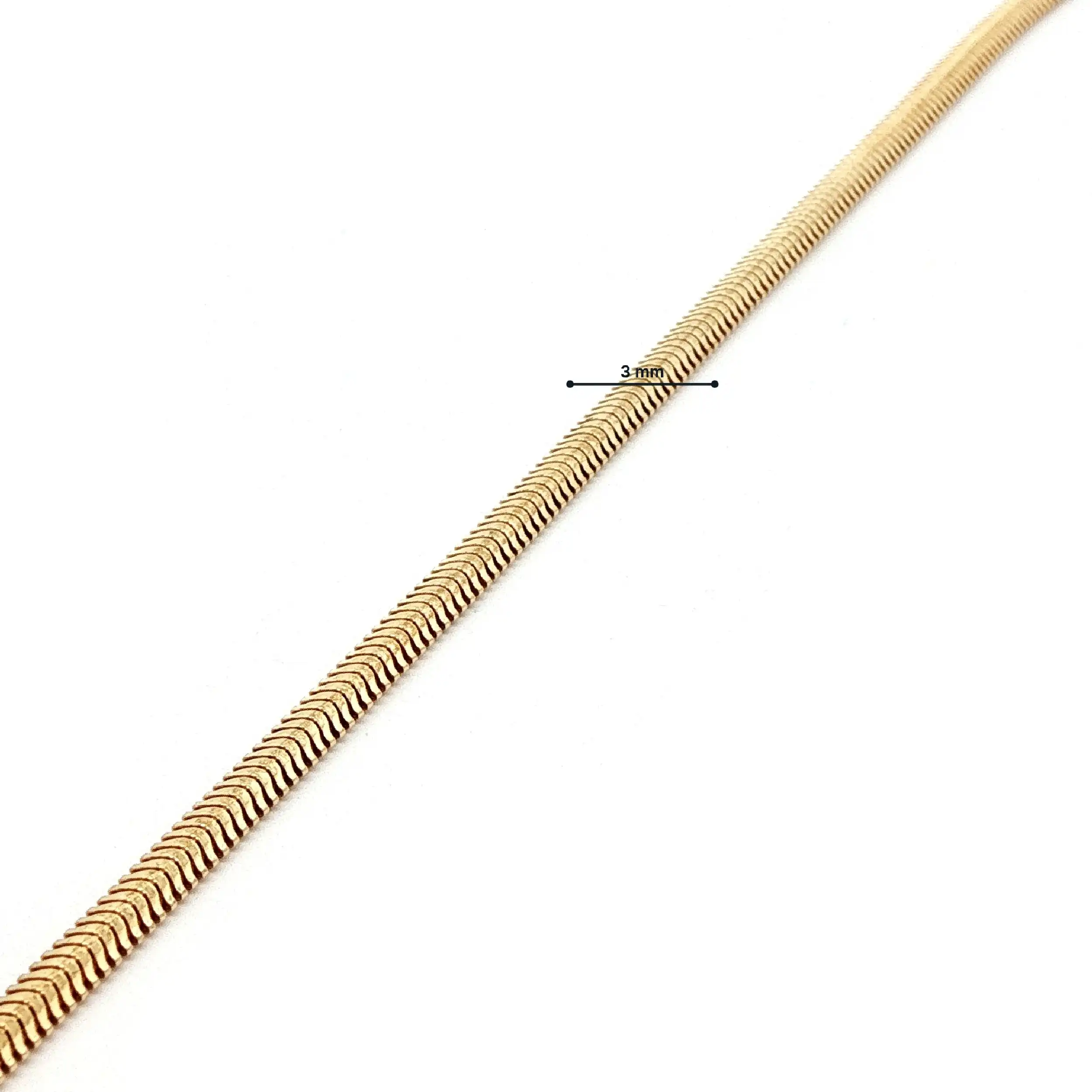 Schlangenarmband Gelbgold flach