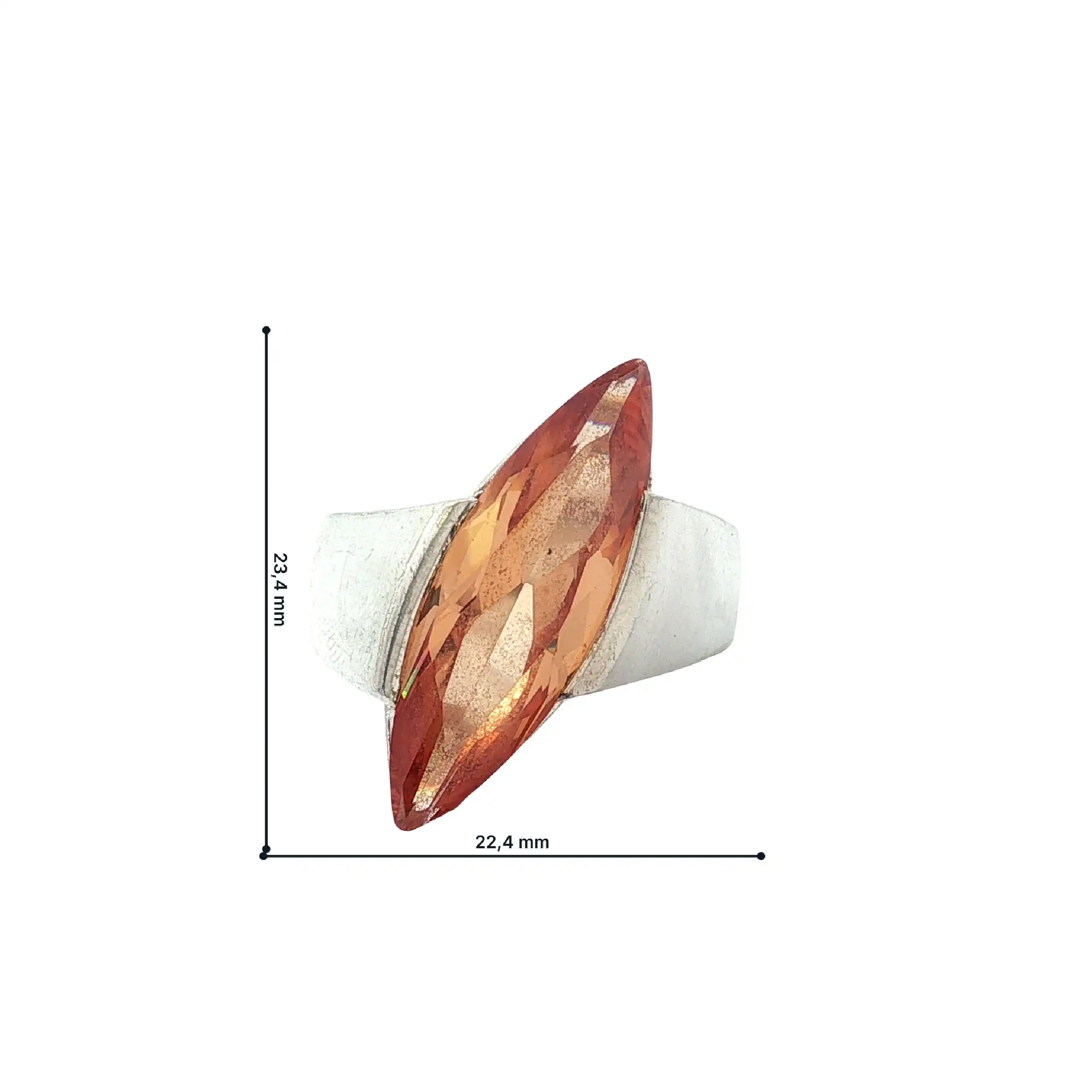 Ring mit orangem Stein