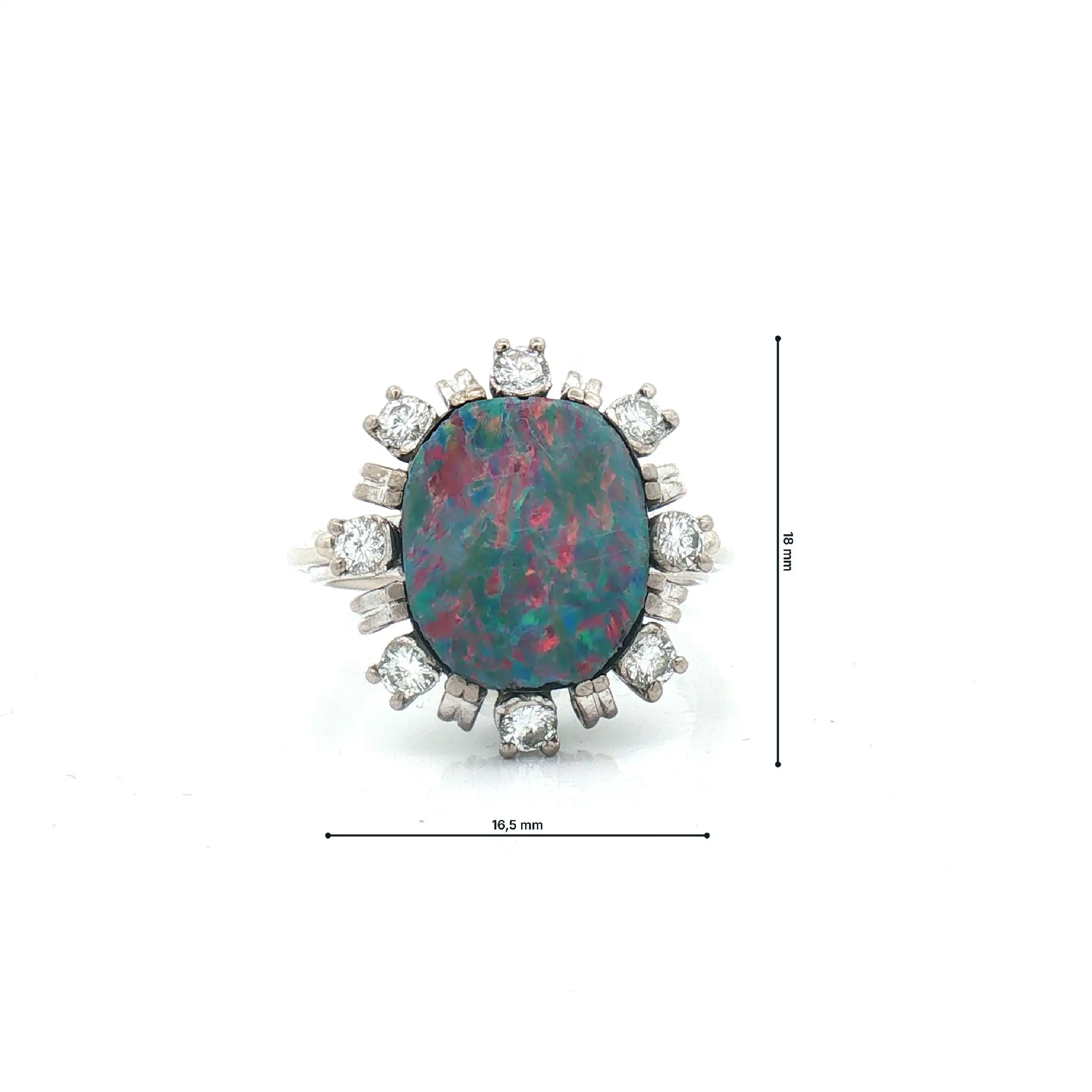Ring Weißgold mit Opal Doublette und Brillanten