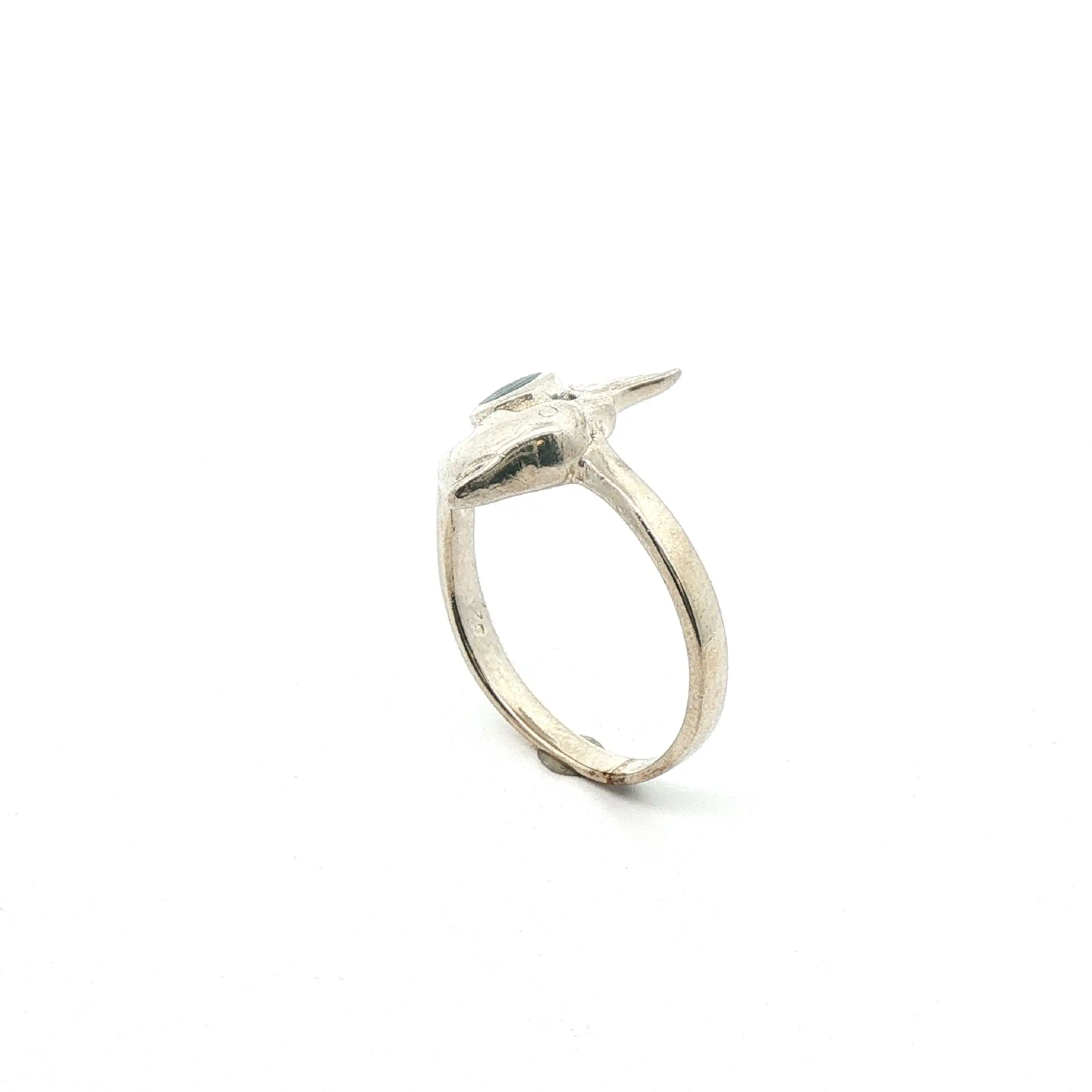 Ring Silber Delphin mit Farbstein