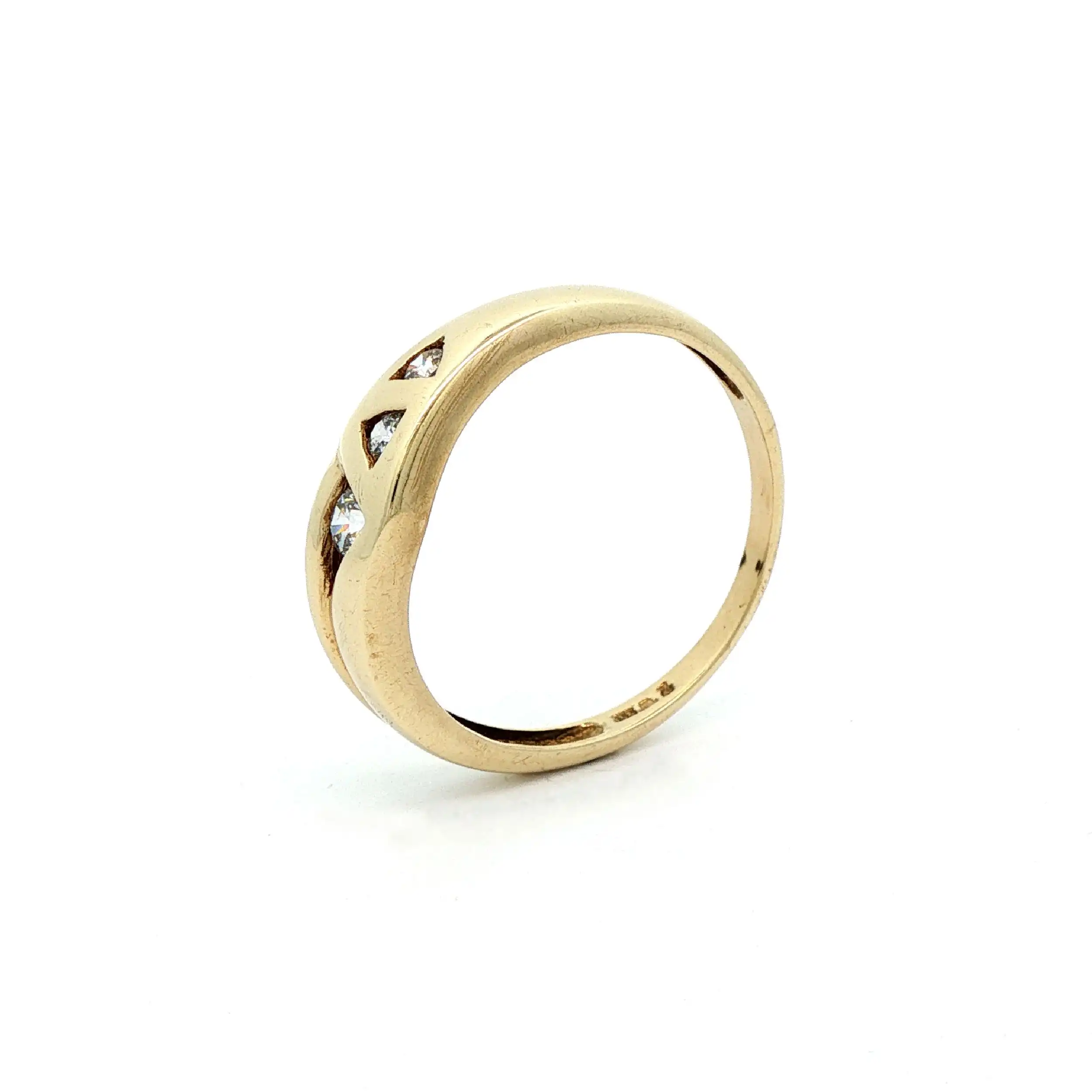 Ring Gelbgold mit 3 Zirkonia