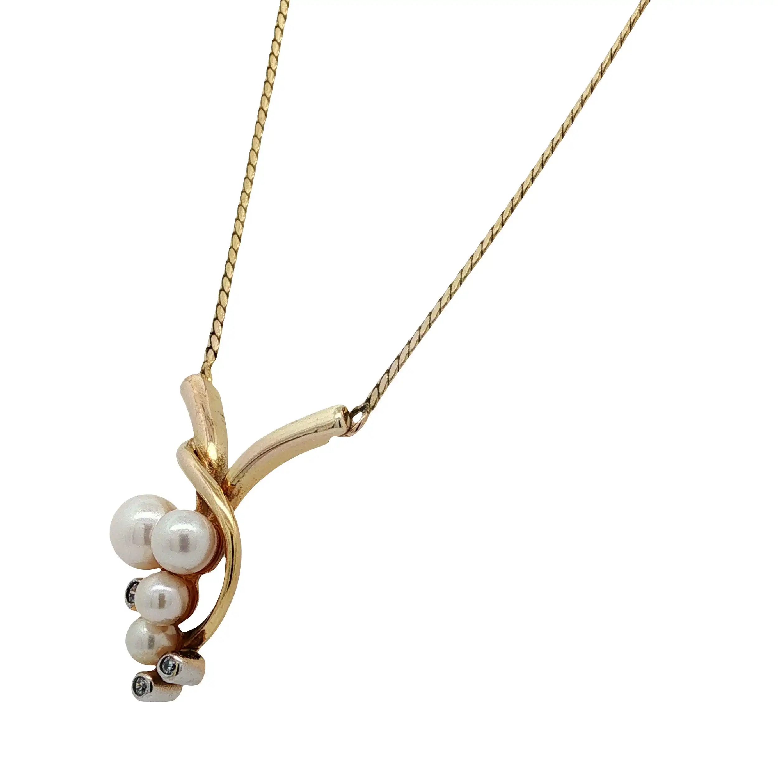 Collier Bicolor mit Perlen & Zirkonia Collier Bicolor mit Perlen & Zirkonia