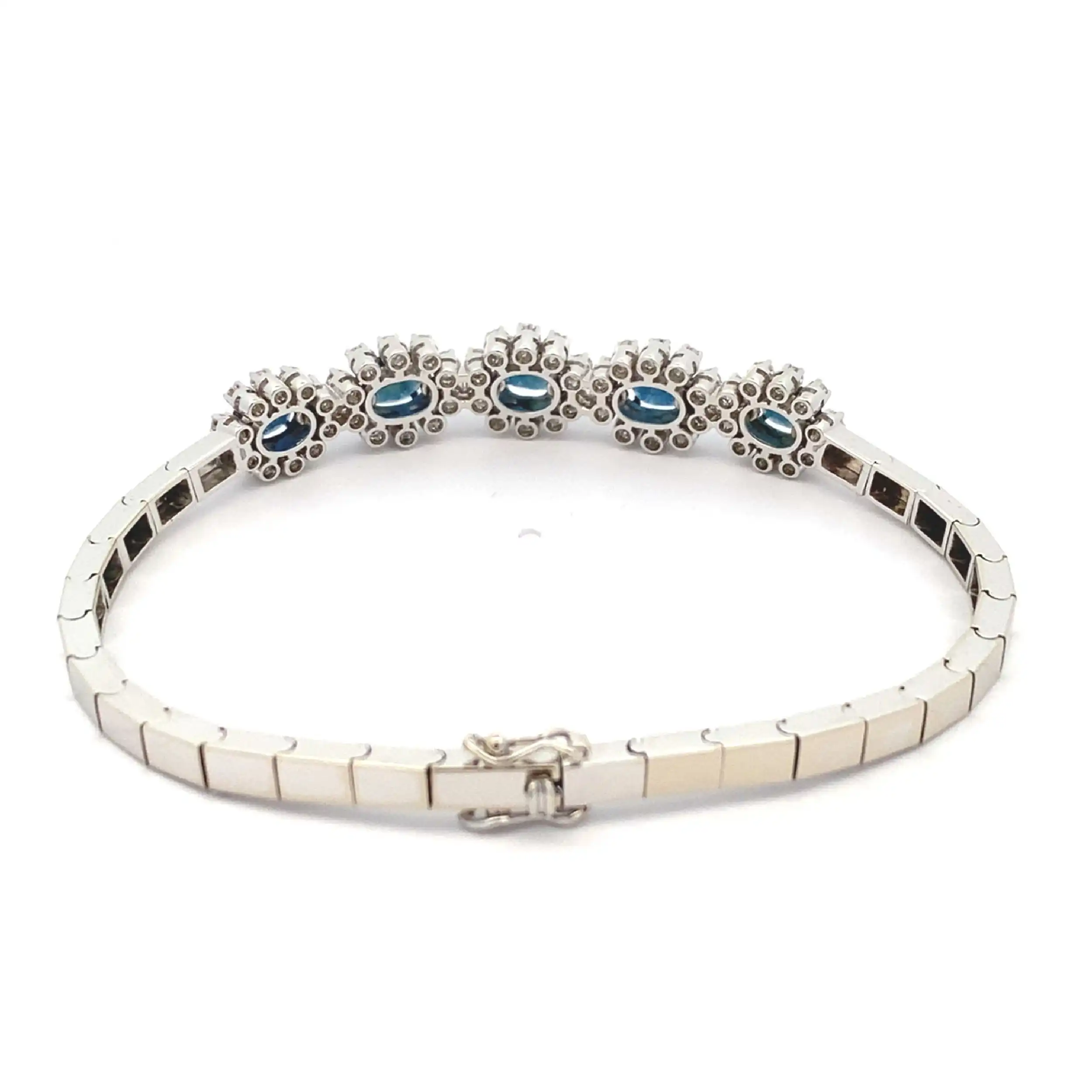 Armband Weißgold mit Saphir und Brillanten, mit EPL Expertise Armband Weißgold mit Saphir und Brillanten, mit EPL Expertise