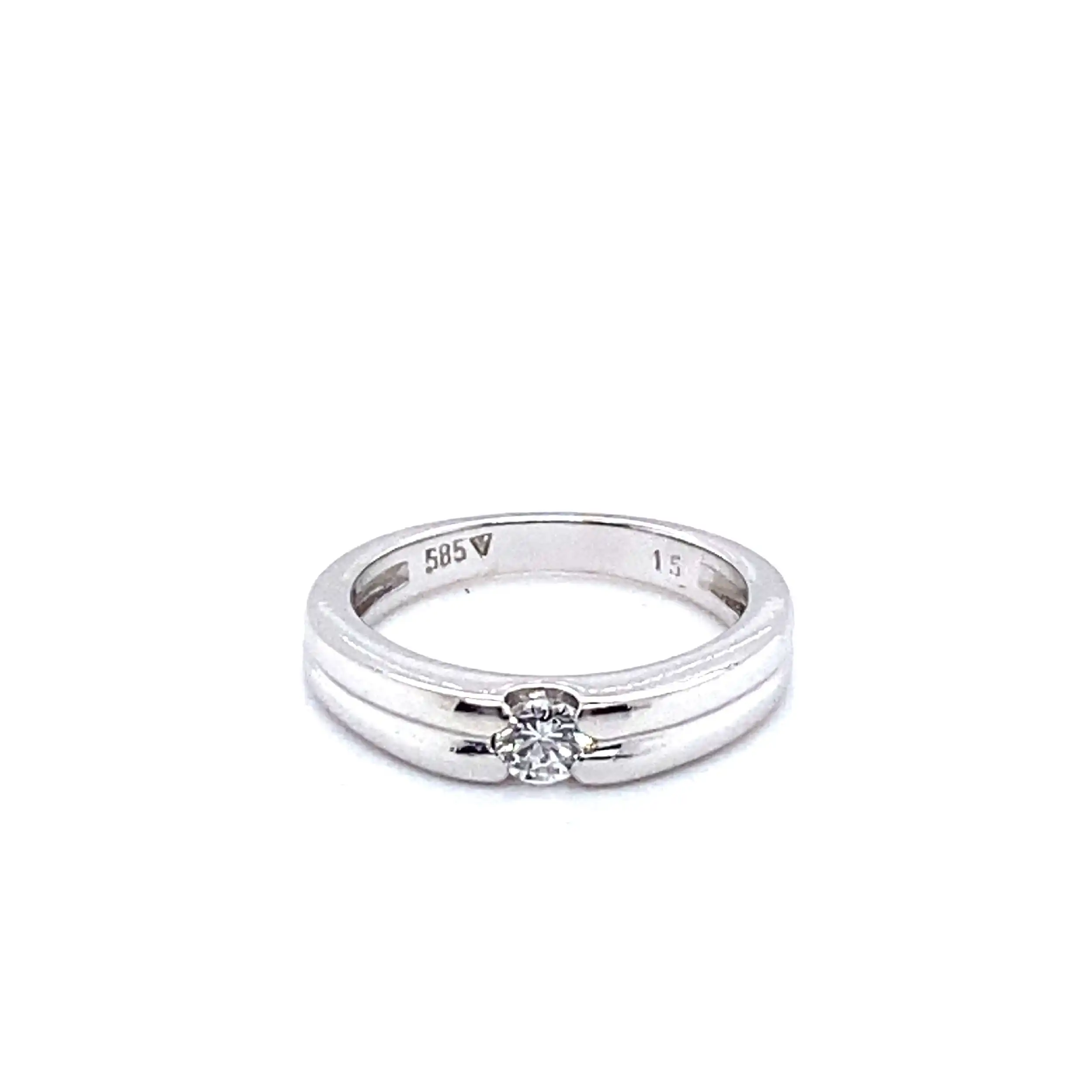 Ring Weißgold mit Brillant, graviert mit 0,15ct Ring Weißgold mit Brillant, graviert mit 0,15ct