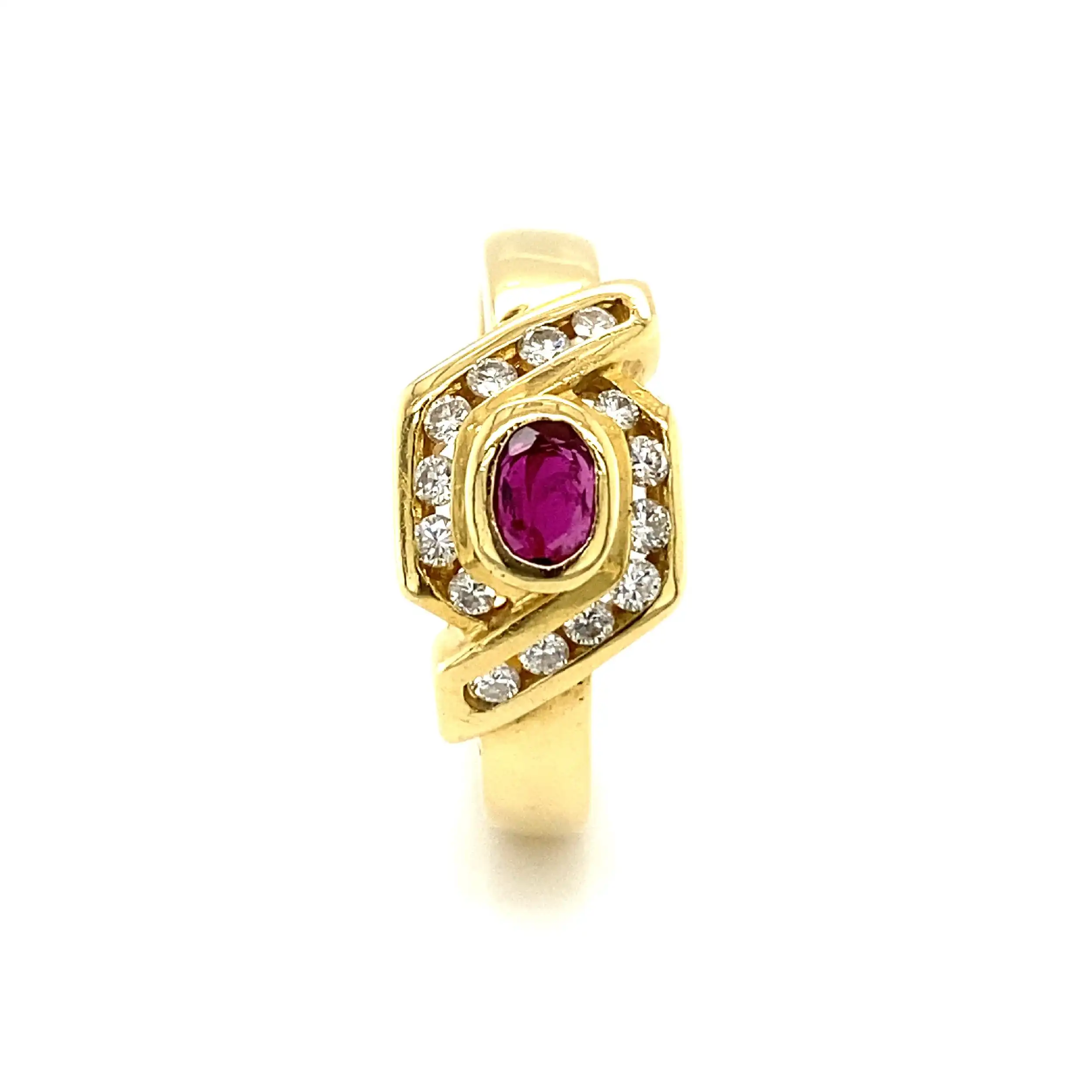 Ring Gelbgold mit Rubin & Brillanten