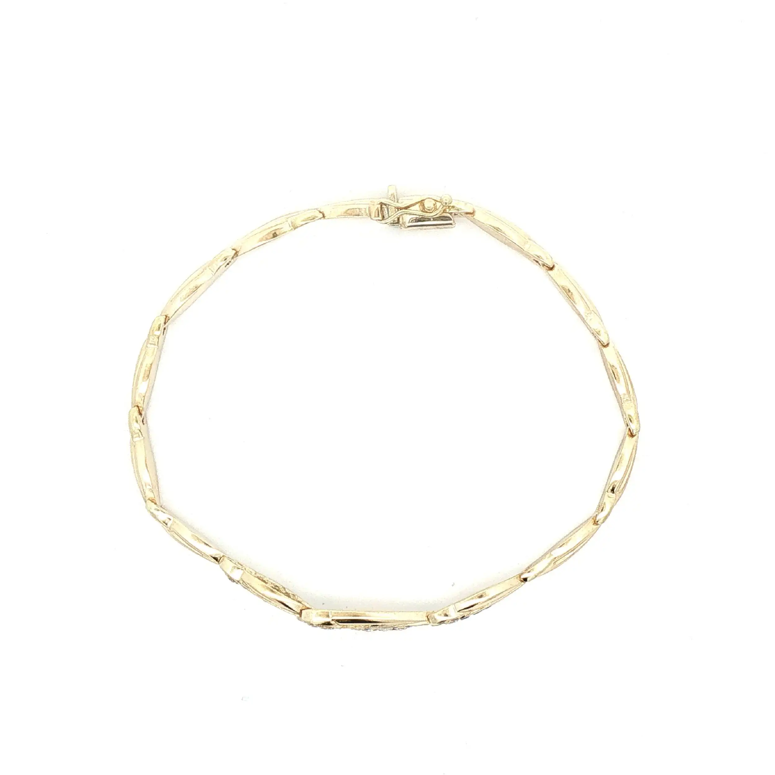 Armband Gelbgold mit Zirkonia und blauen Farbsteinen