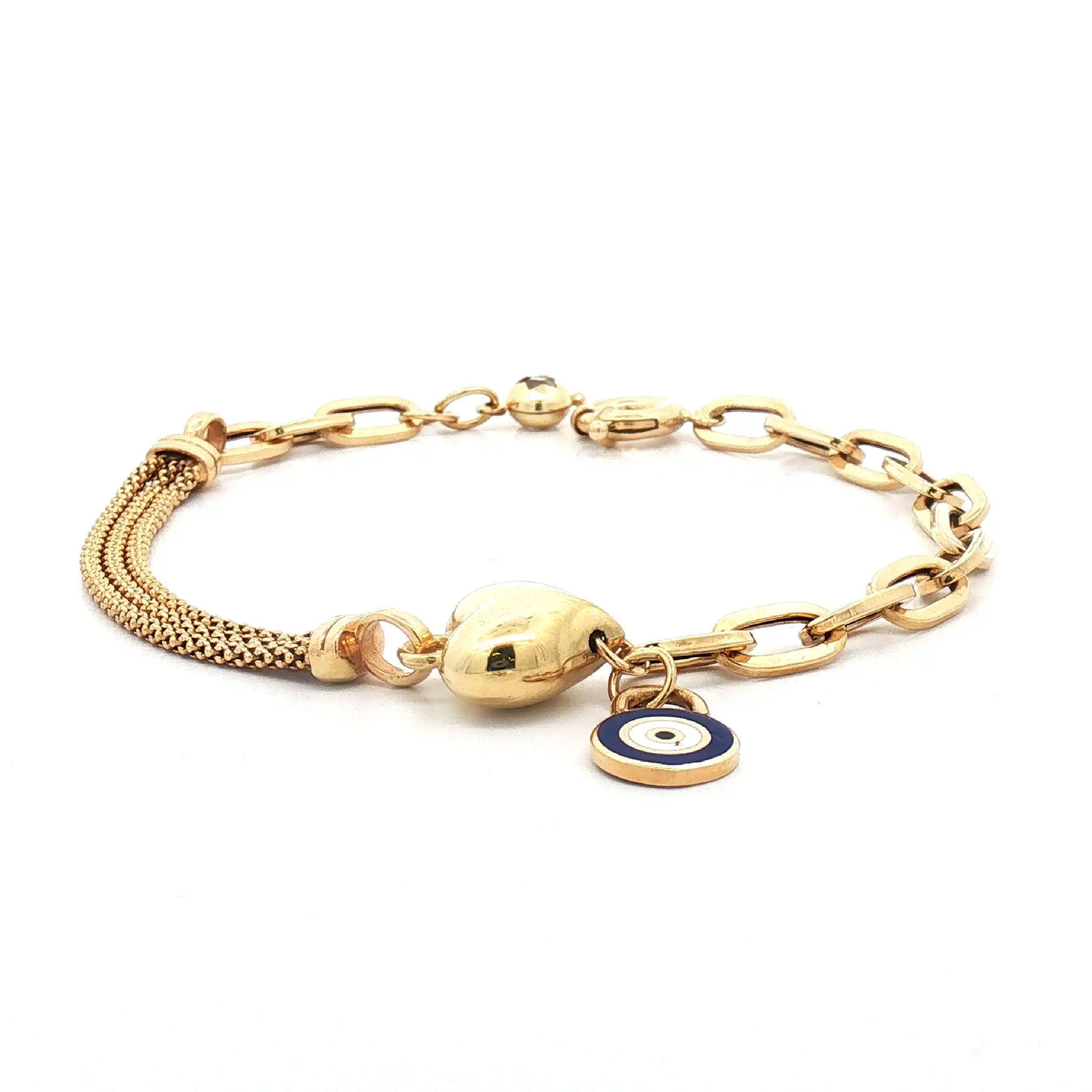 Armband Gelbgold mit Herz und Nazaar
