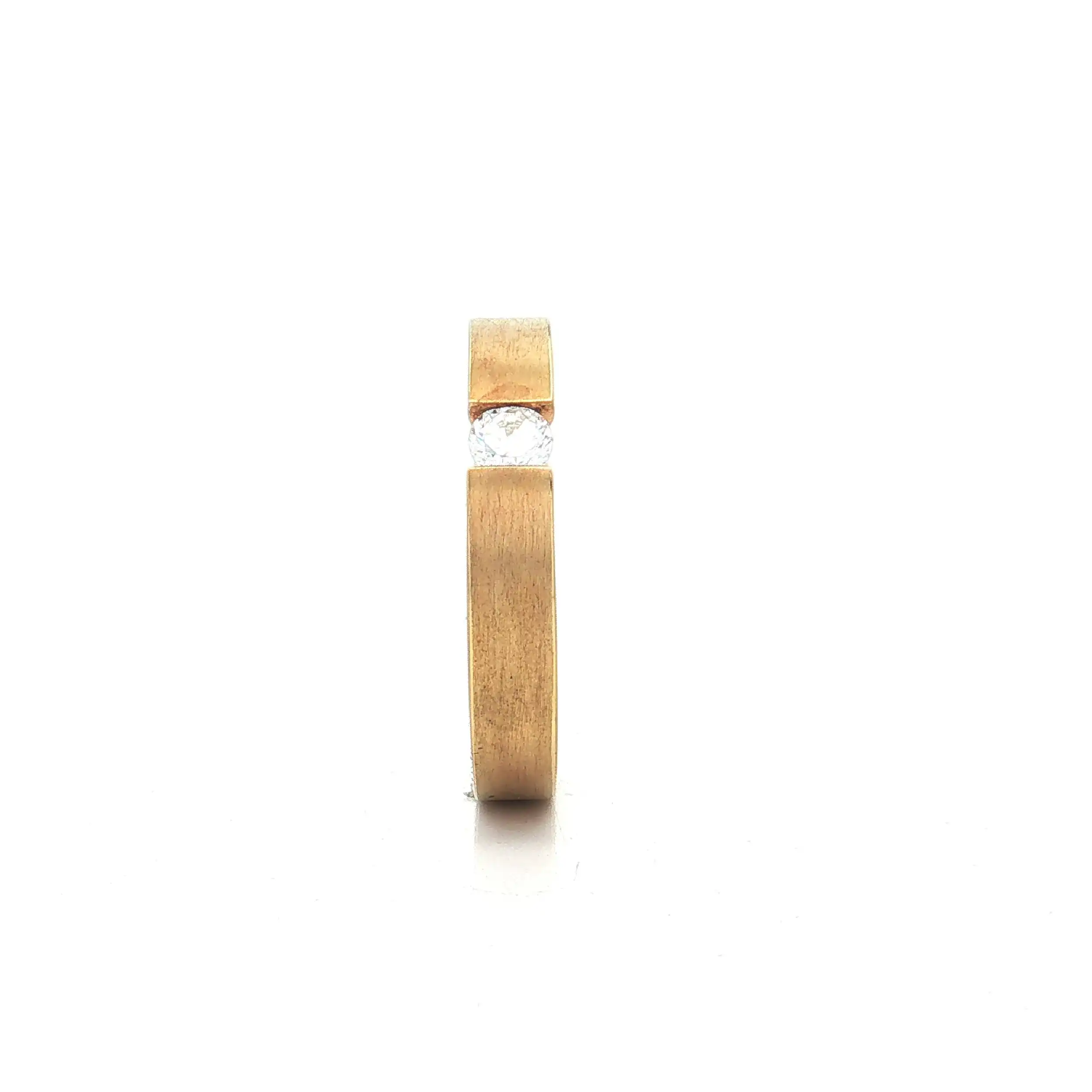 Spannring Silber vergoldet Niessing "Musterring" Flach mit Zirkonia