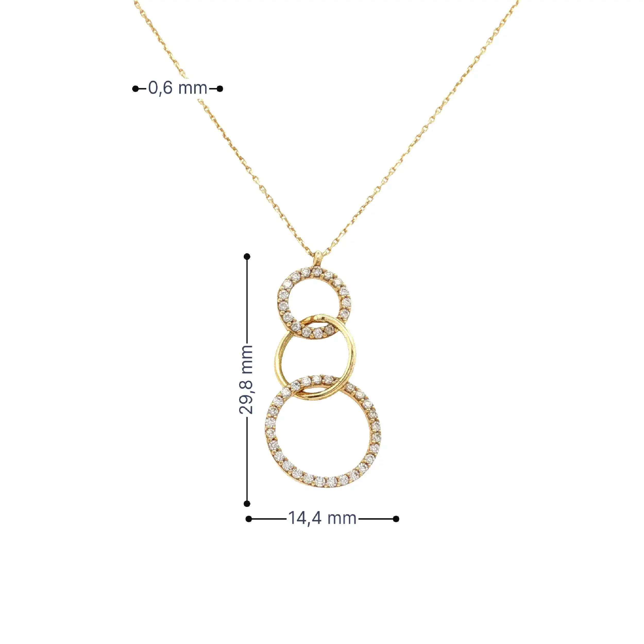 Kette mit Anhänger Gelbgold mit Zirkonia Kette mit Anhänger Gelbgold mit Zirkonia
