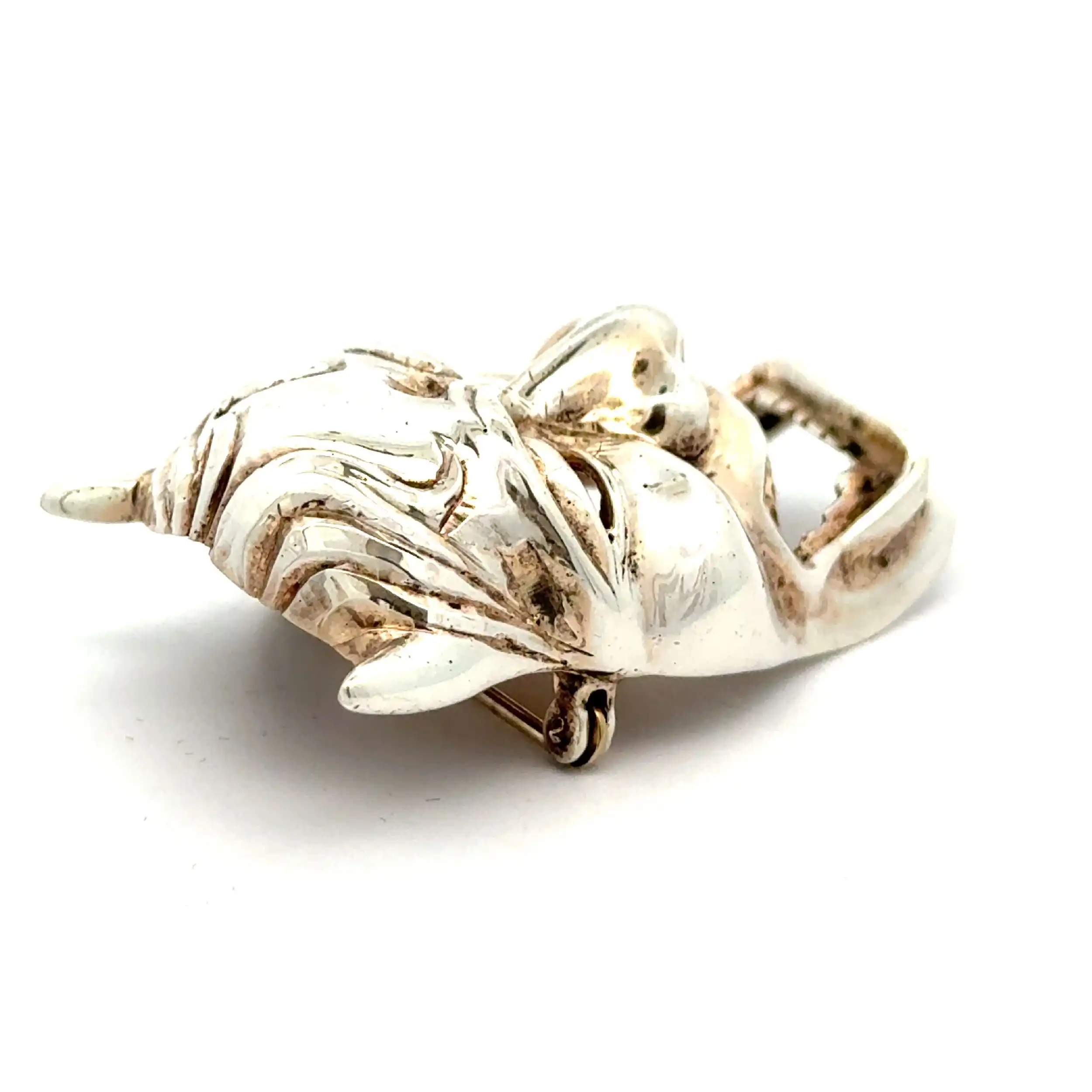 Brosche Silber Maske