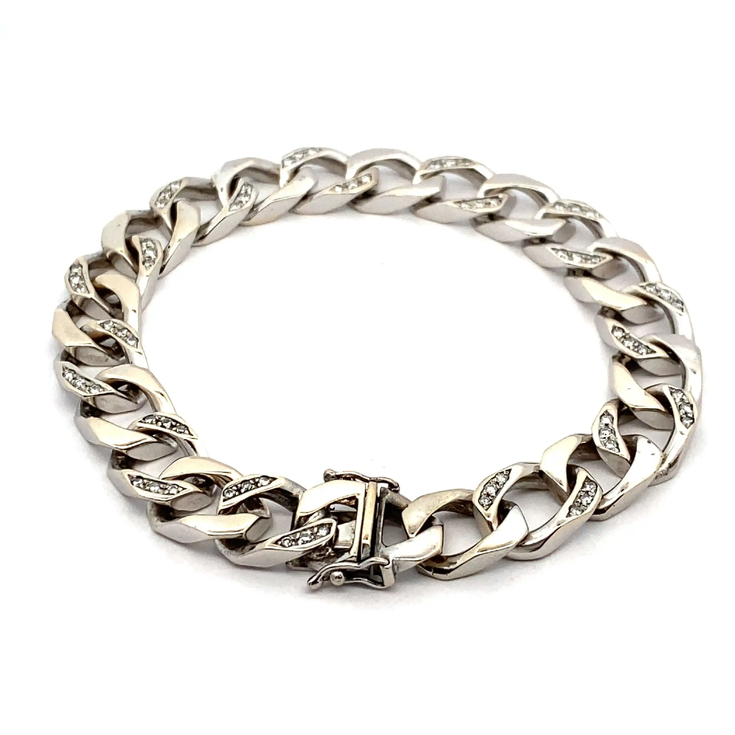 Panzerarmband Weißgold mit Brillanten Panzerarmband Weißgold mit Brillanten