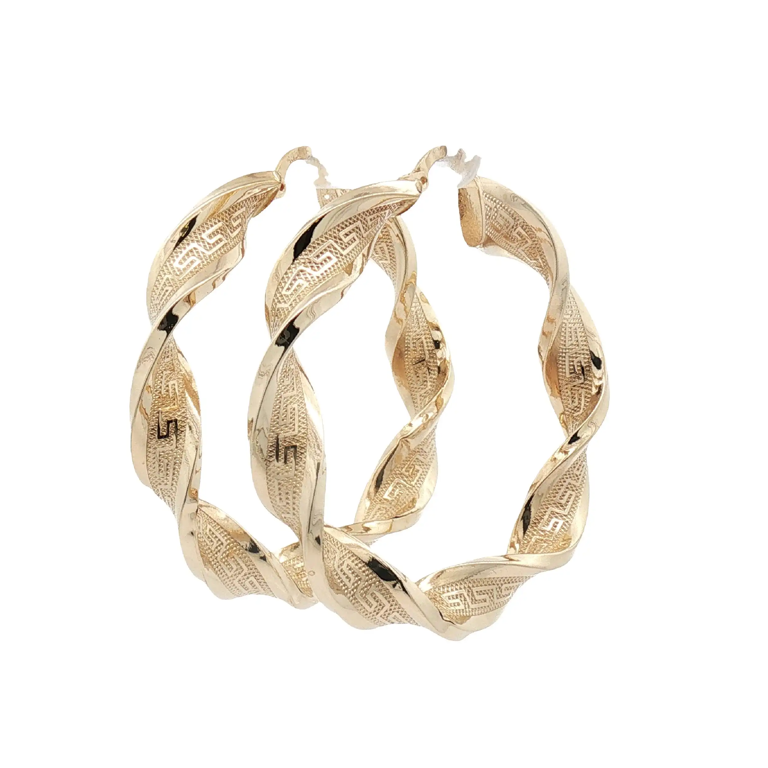 Creolen Gelbgold mit Muster