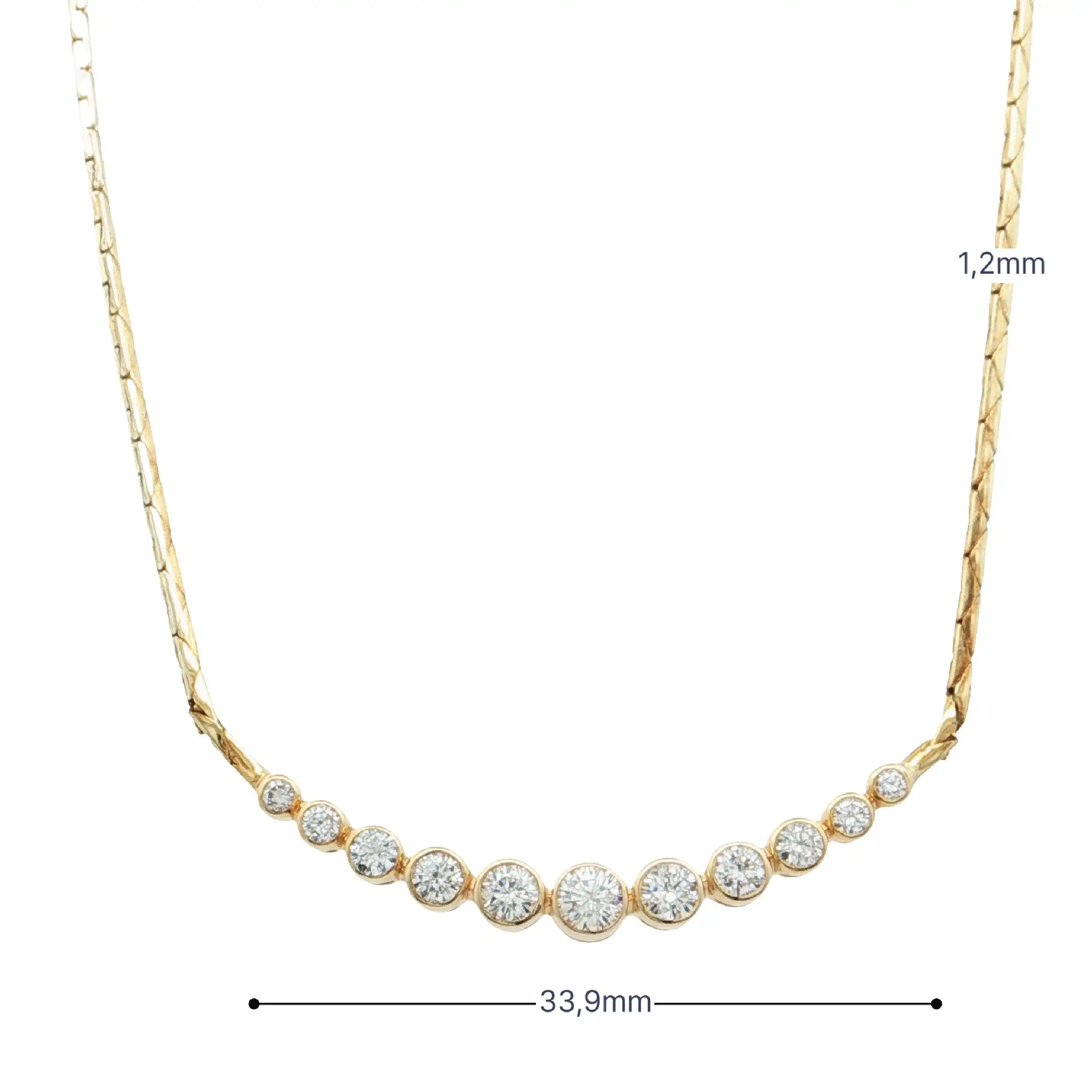 Collier Gelbgold mit Brillanten, graviert mit 0,66 ct Collier Gelbgold mit Brillanten, graviert mit 0,66 ct
