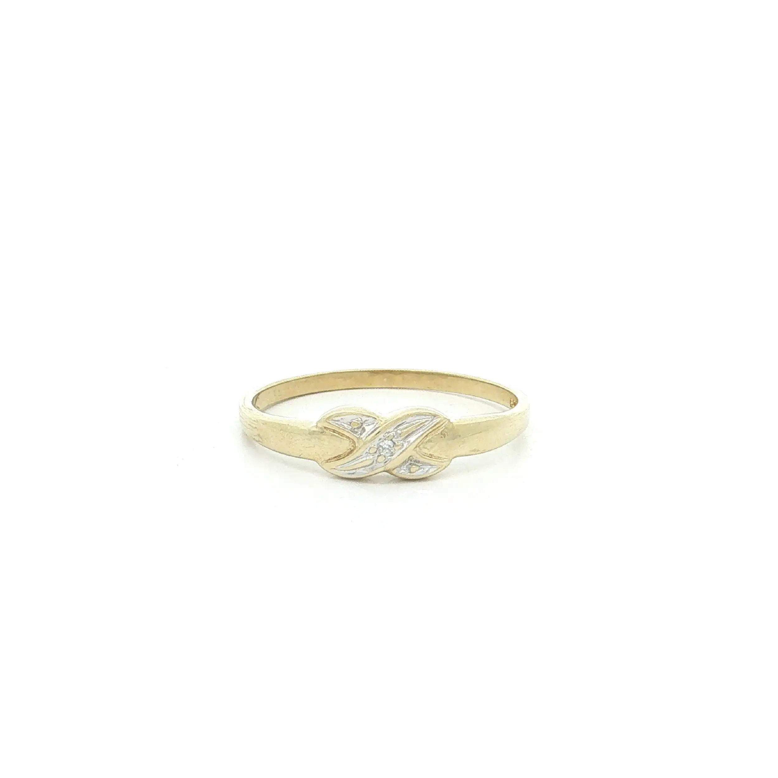 Ring Bicolor mit Diamant, graviert mit 0,005ct