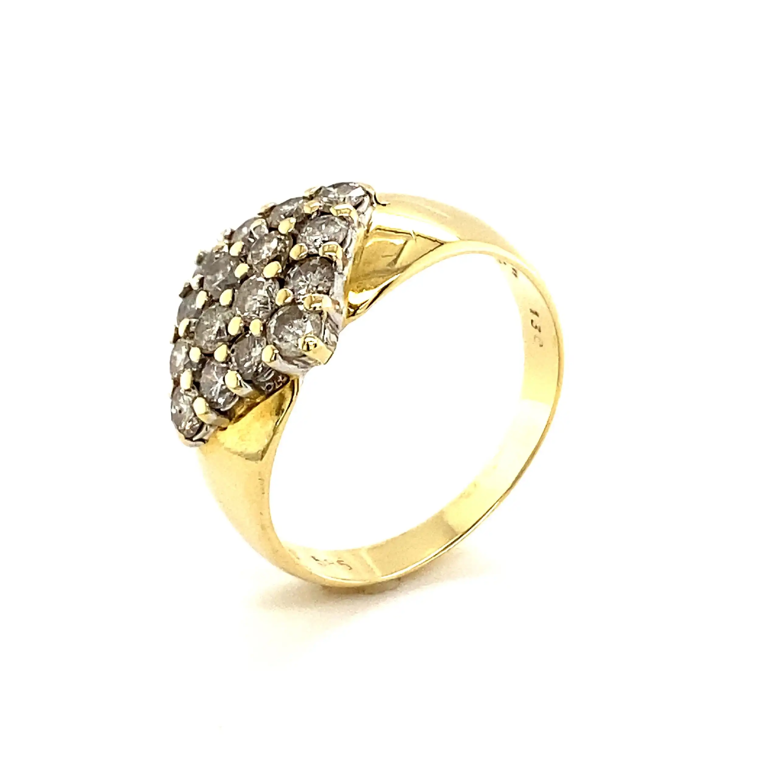 Ring Gelbgold mit Brillanten, graviert mit 1.30ct Ring Gelbgold mit Brillanten, graviert mit 1.30ct