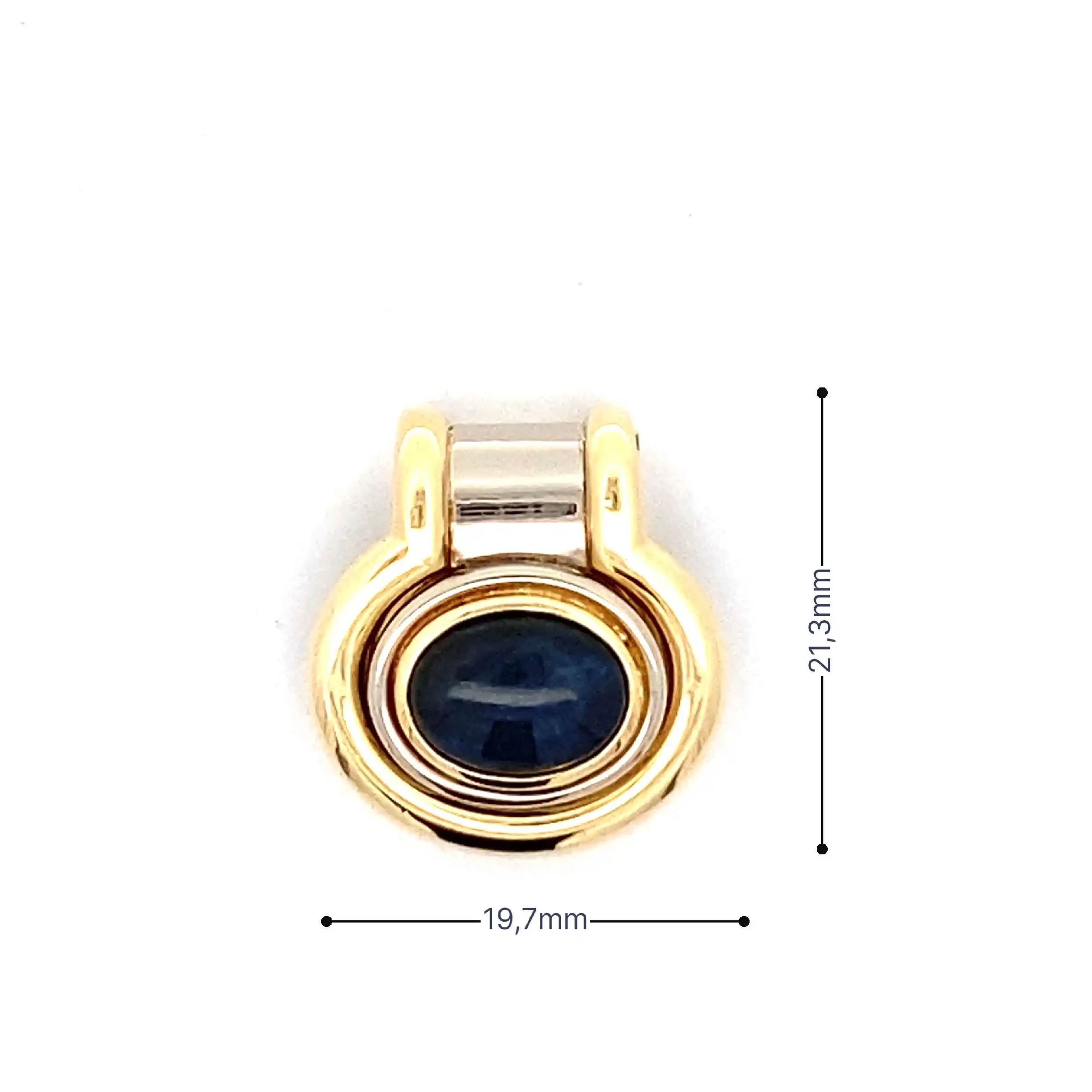 Geldklammer Bicolor mit blauem Cabochon Geldklammer Bicolor mit blauem Cabochon