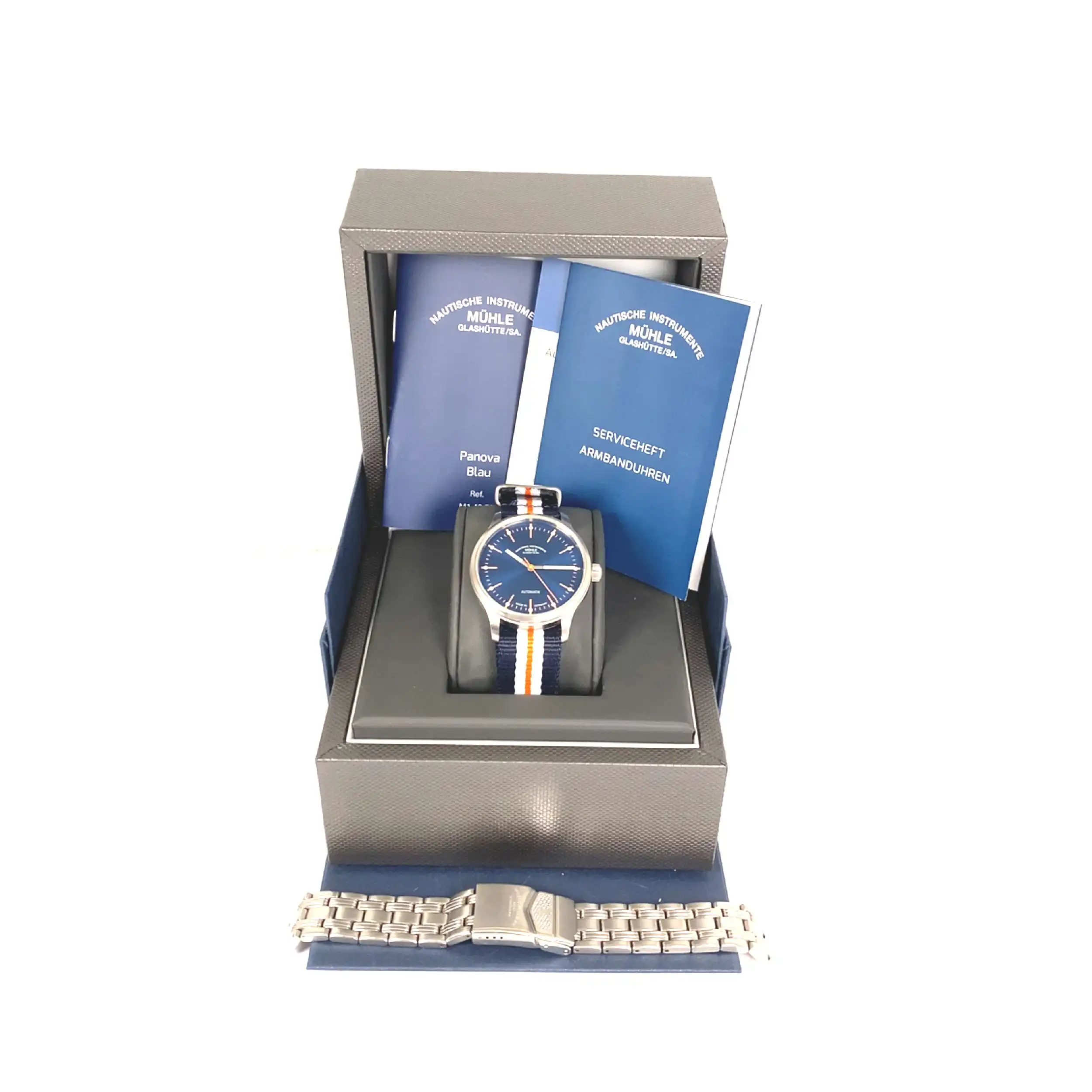 Herrenuhr Mühle Glashütte Panova mit Stahlband und Nato Band Herrenuhr Mühle Glashütte Panova mit Stahlband und Nato Band