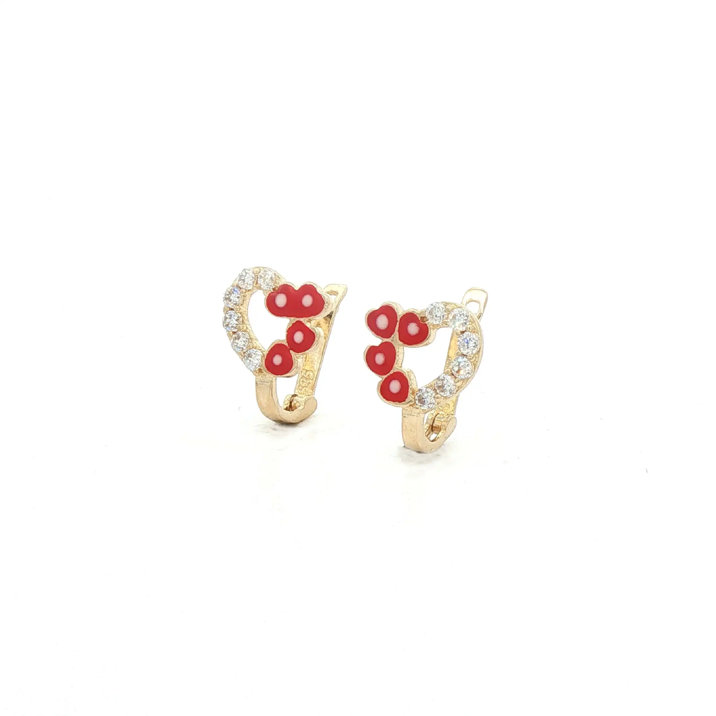 Kinderohrstecker Gelbgold Herzchen und Zirkonia