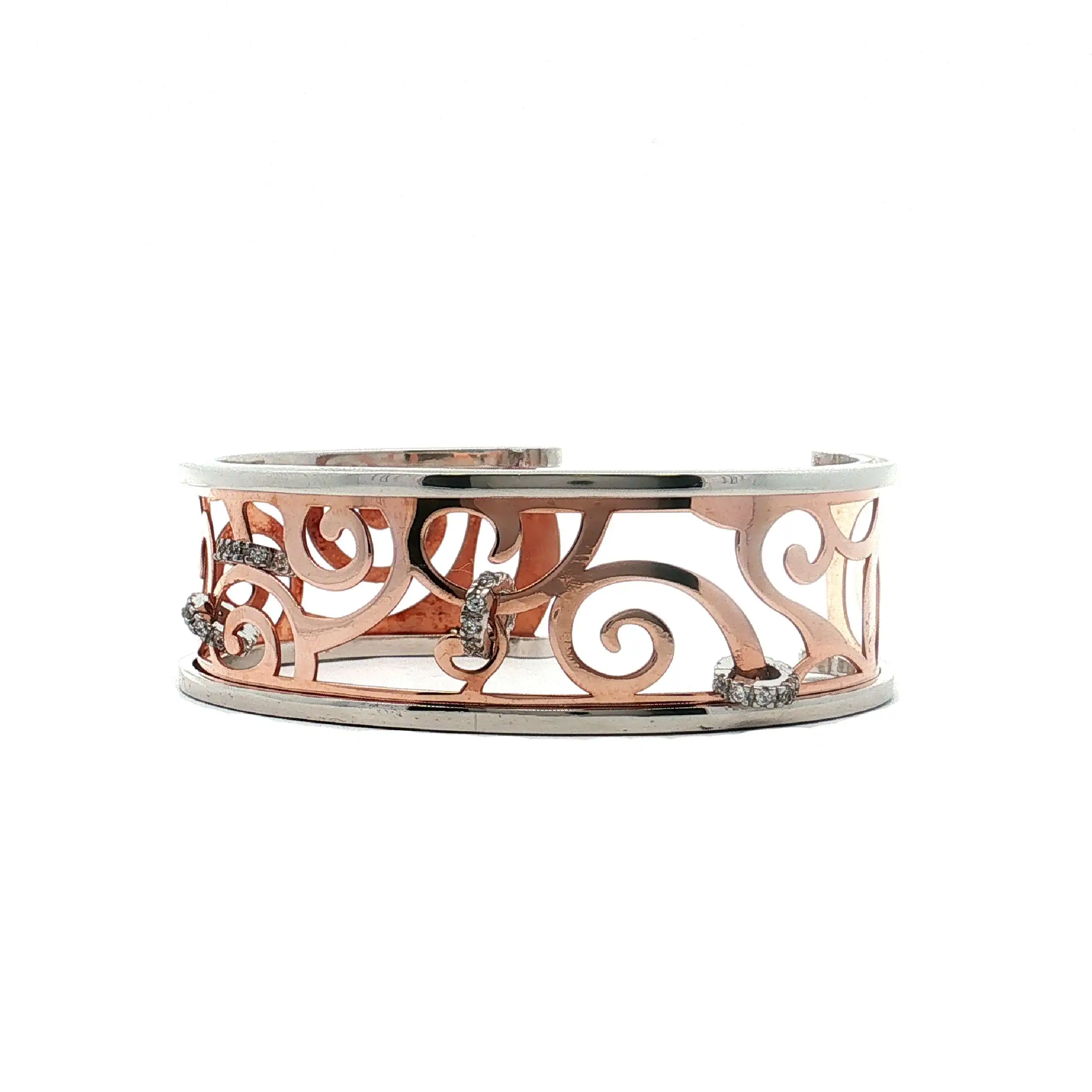 Armreif Silber teilvergoldet mit Zirkonia Armreif Silber teilvergoldet mit Zirkonia