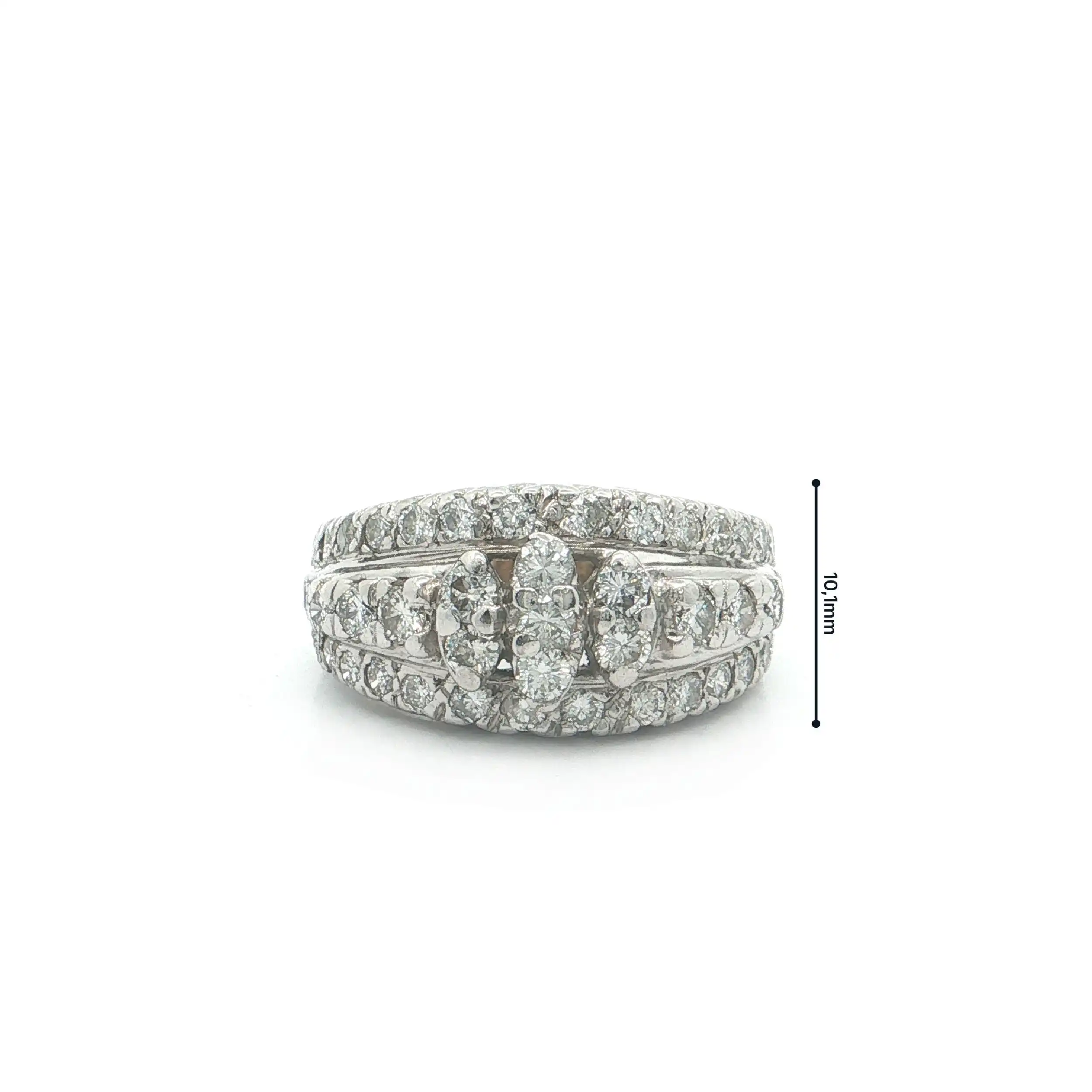 Ring Weißgold mit Brillanten und Diamanten