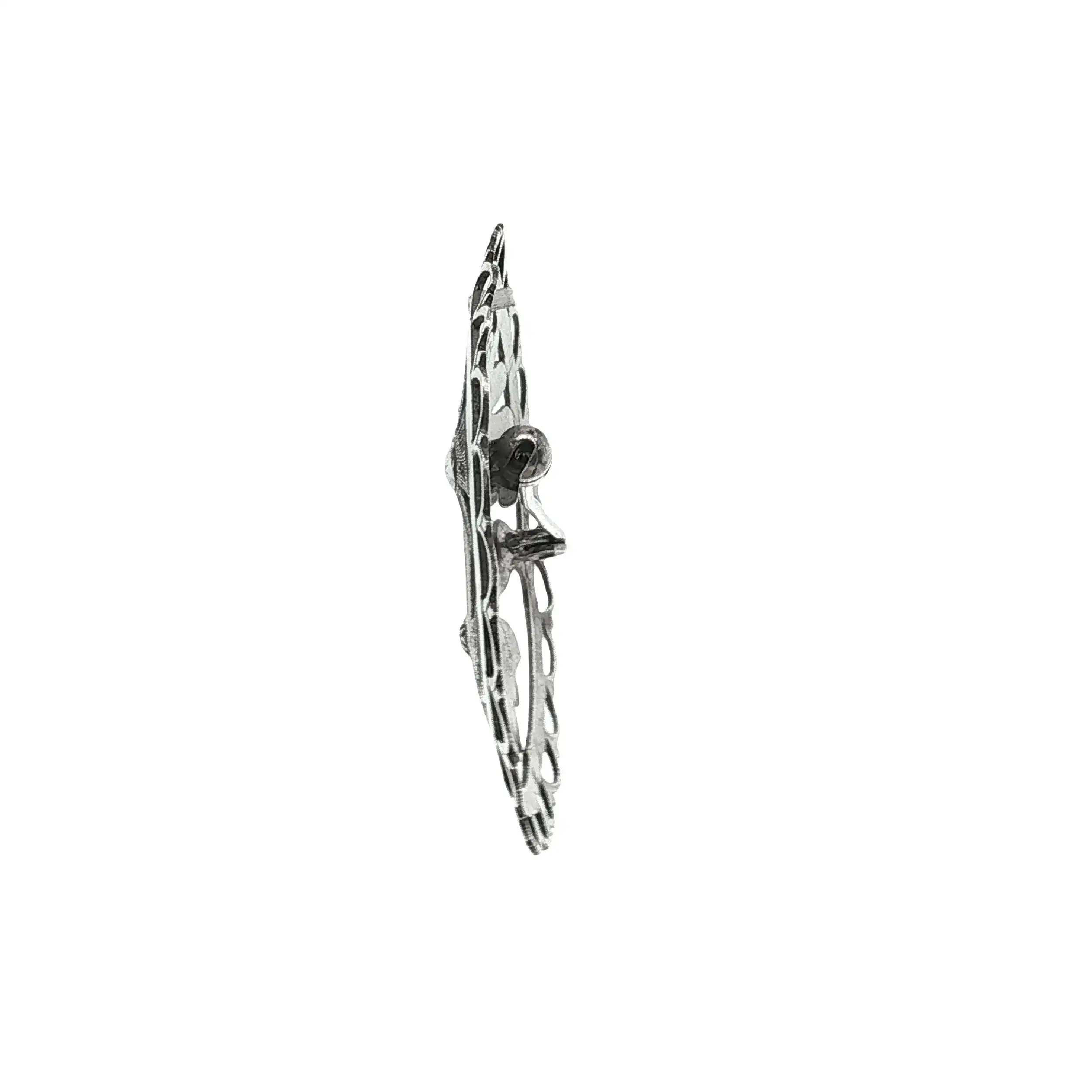 Brosche / Nadel Silber Blumen Handarbeit