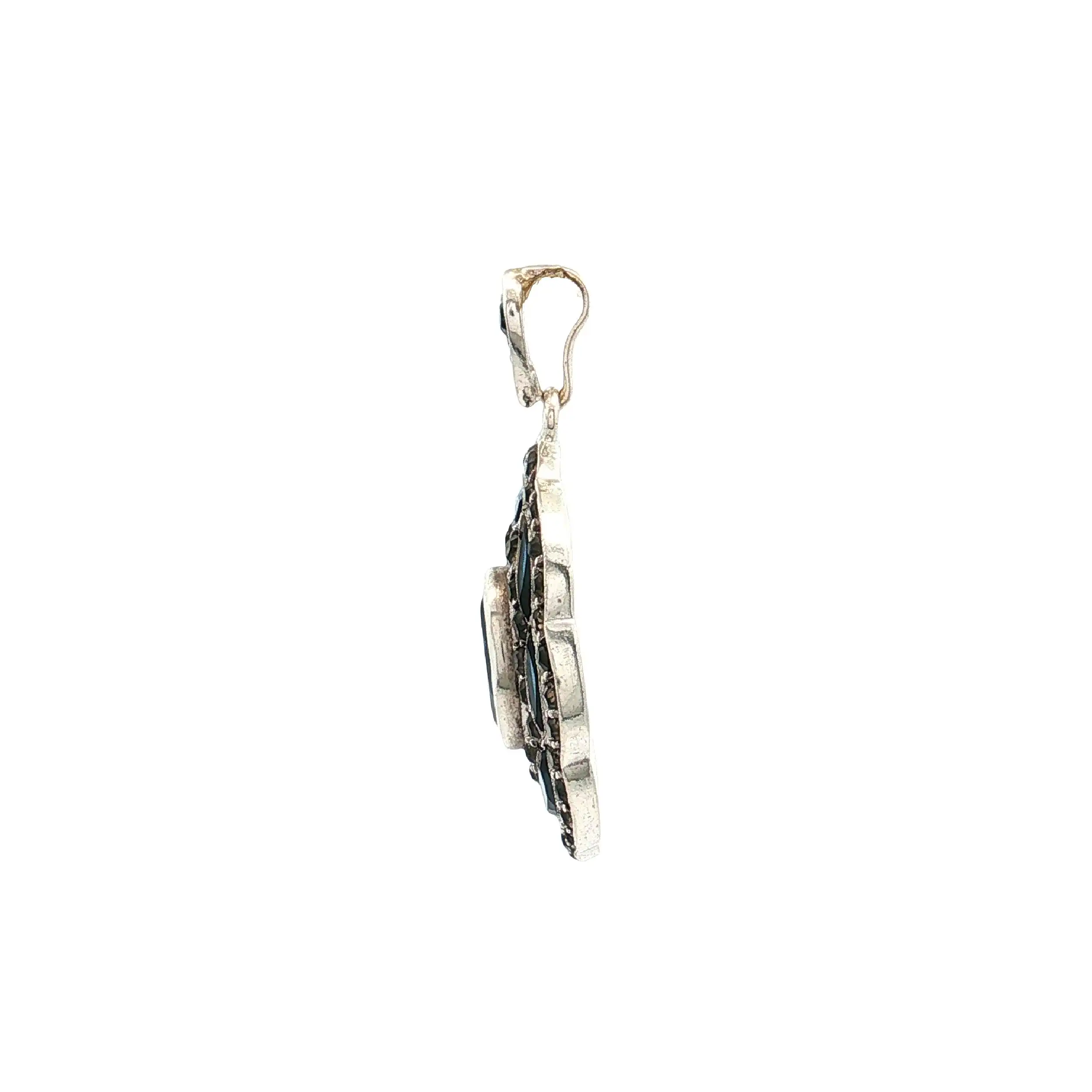 Anhänger Silber mit blauem Steinen und Zirkonia