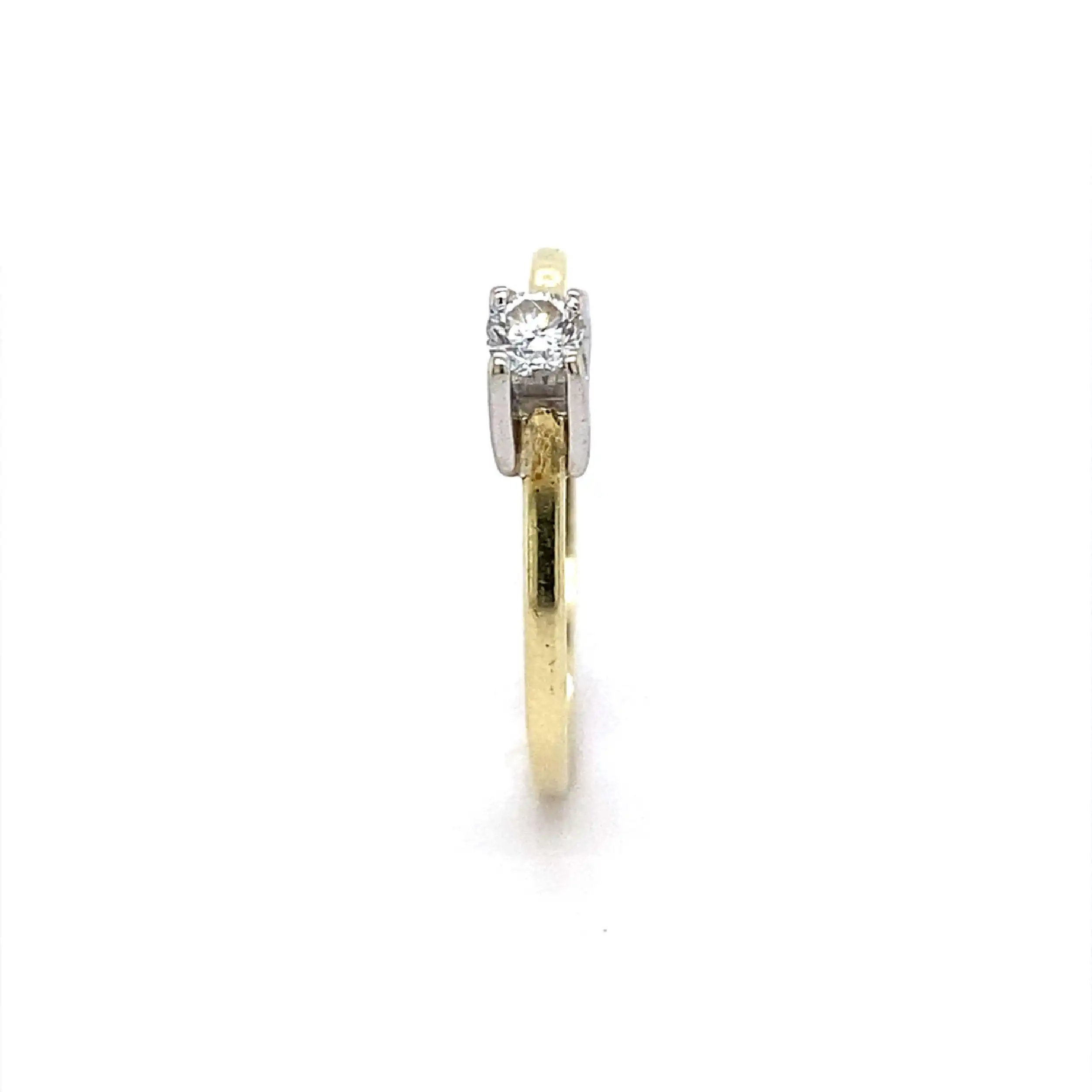 Ring Bicolor mit Brillant, graviert mit 0,15ct Ring Bicolor mit Brillant, graviert mit 0,15ct