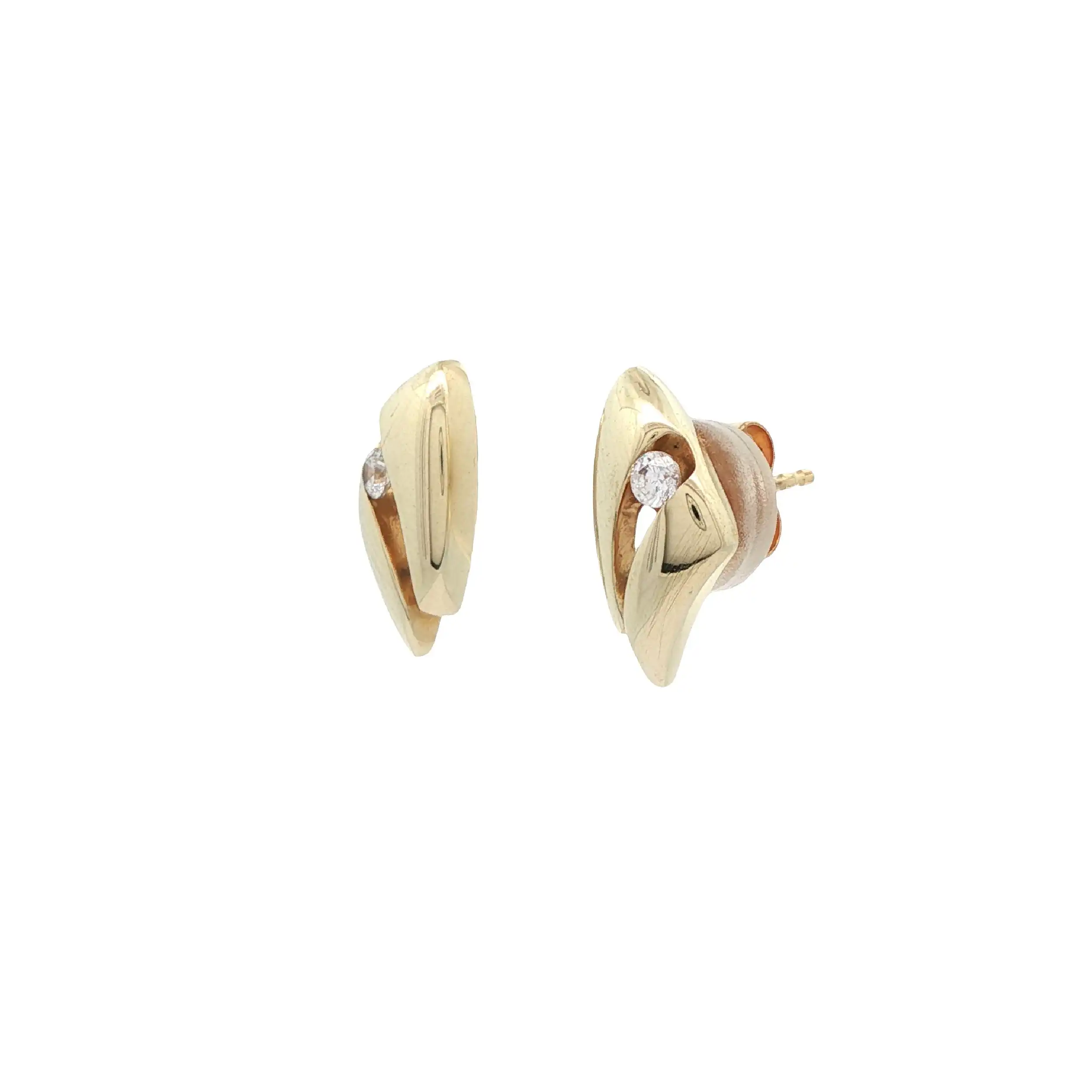 Ohrstecker Gelbgold mit Zirkonia