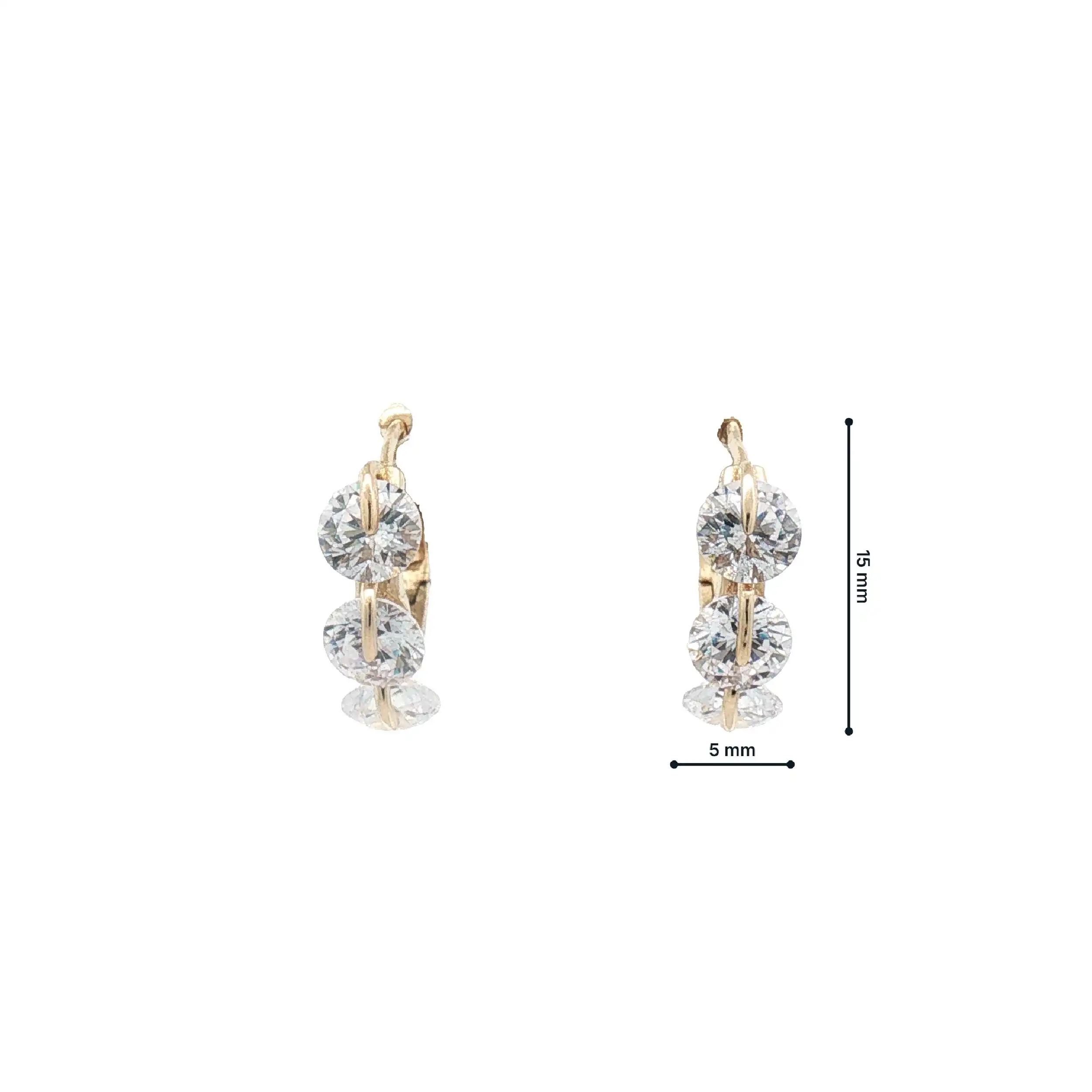 Creolen Gelbgold mit Zirkonia