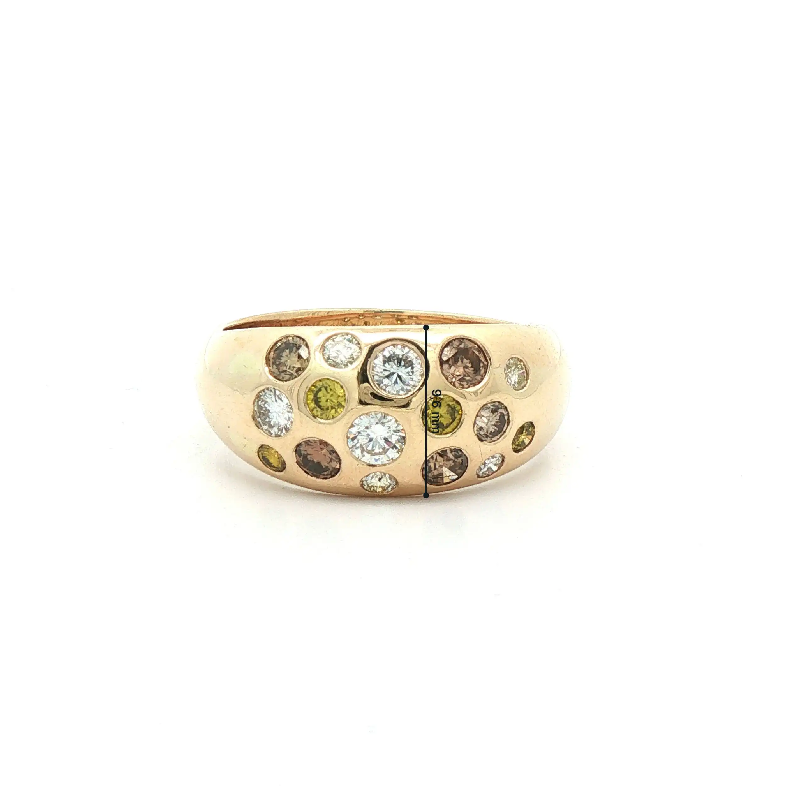 Ring Gelbgold mit farbigen Brillanten