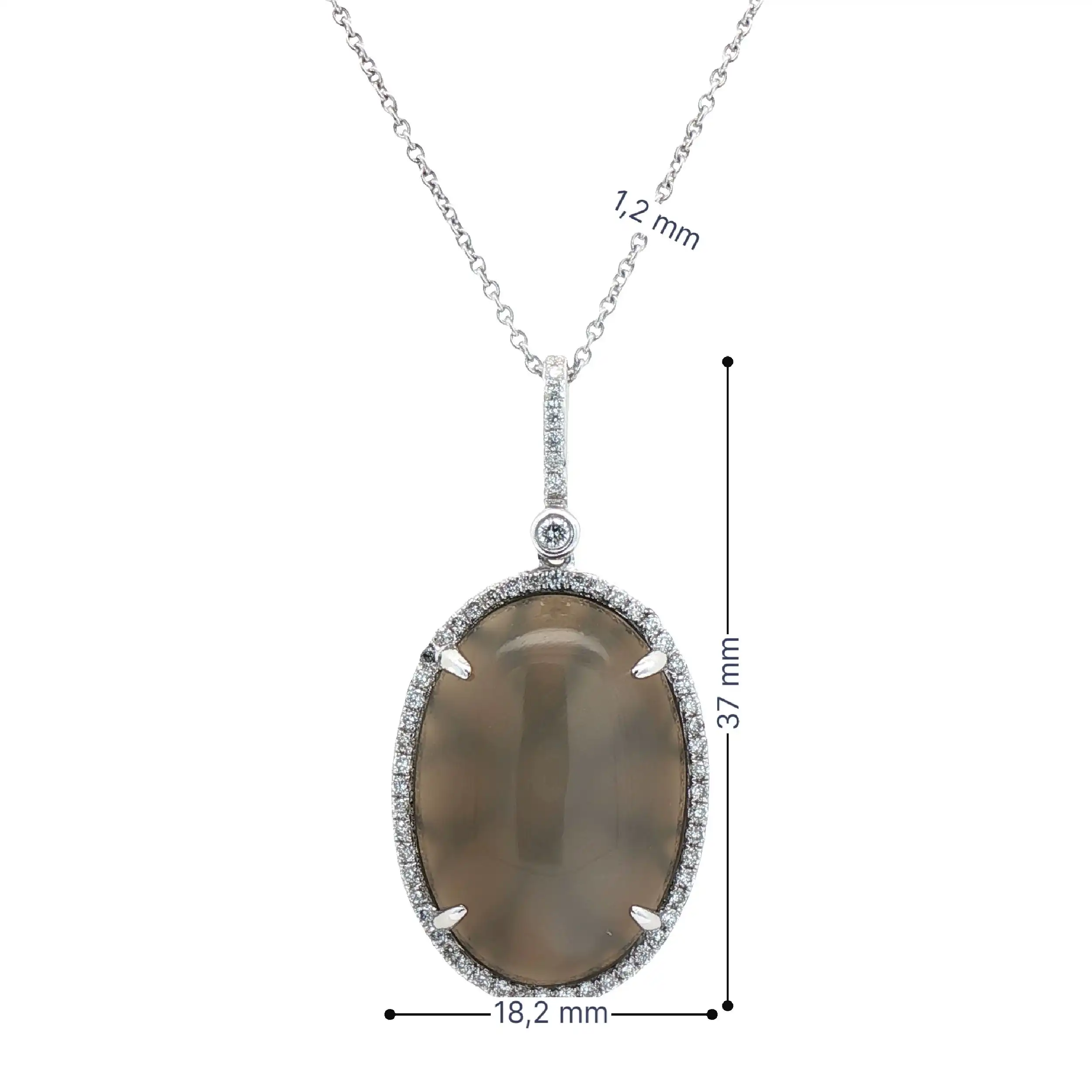 Ankercollier Weißgold mit Mondstein und Brillanten Ankercollier Weißgold mit Mondstein und Brillanten