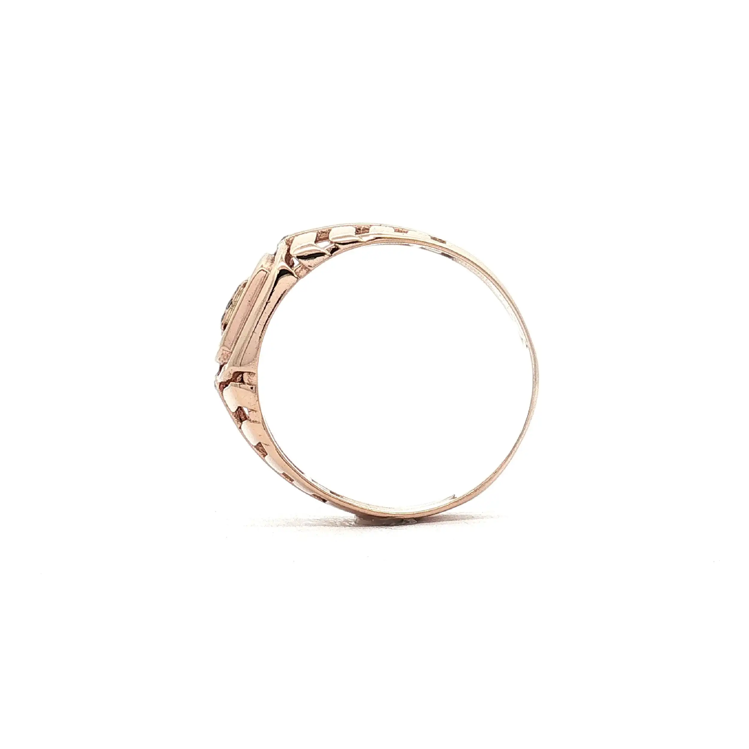 Ring Roségold mit schwarzer Platte und Zirkonia Ring Roségold mit schwarzer Platte und Zirkonia