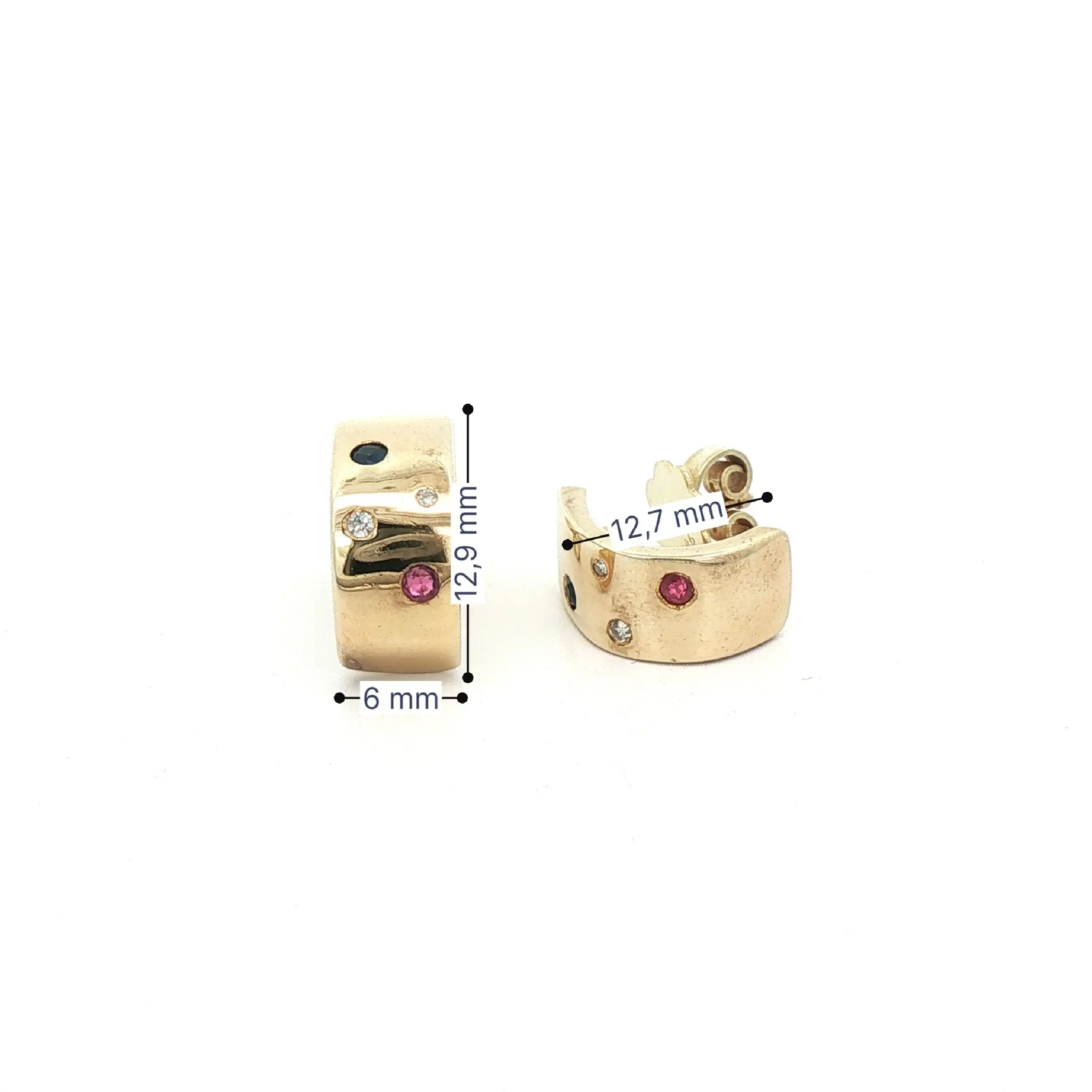 Ohrringe Gelbgold mit Brillanten und Farbsteinen Ohrringe Gelbgold mit Brillanten und Farbsteinen