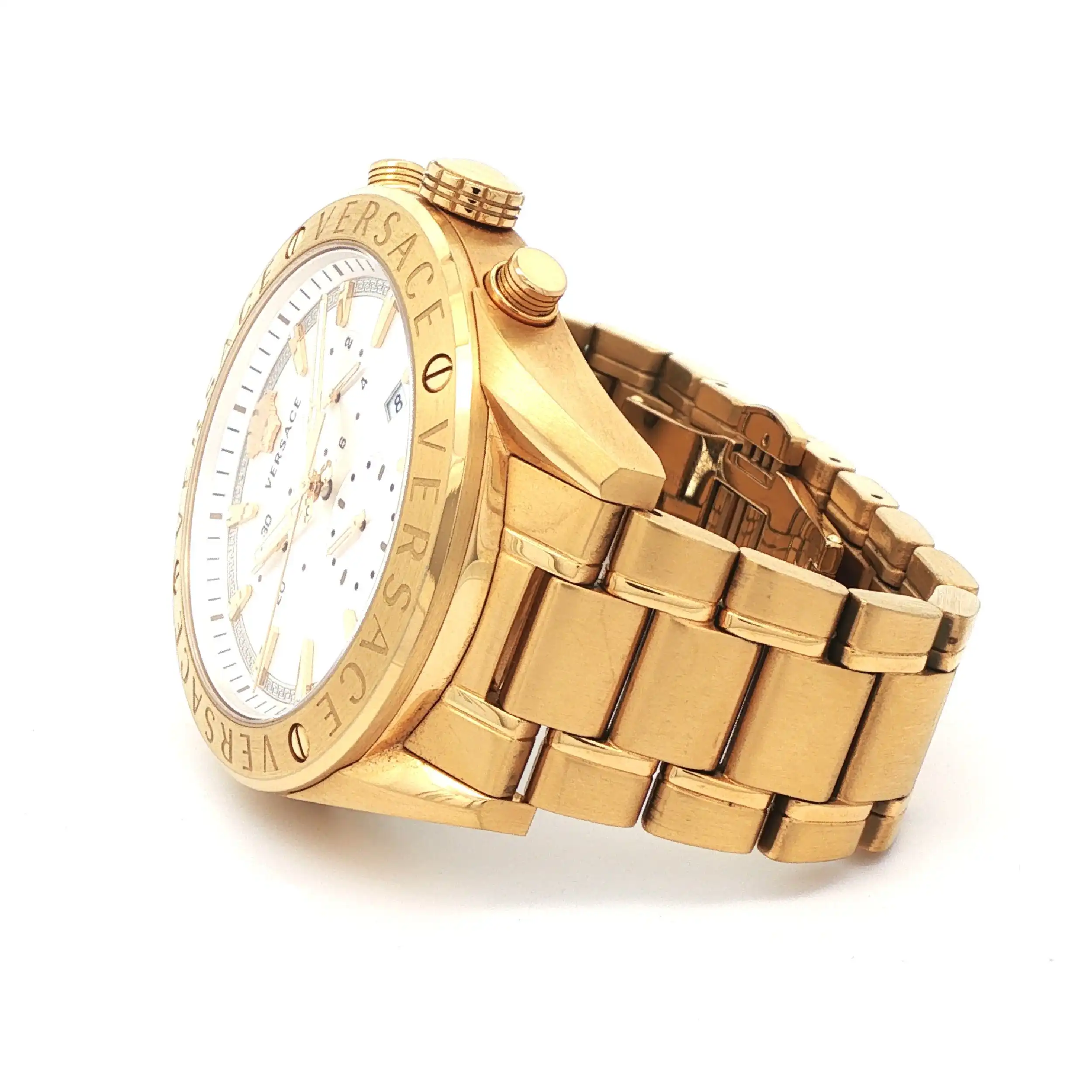 Herrenuhr Versace Chronograph Quarz vergoldet