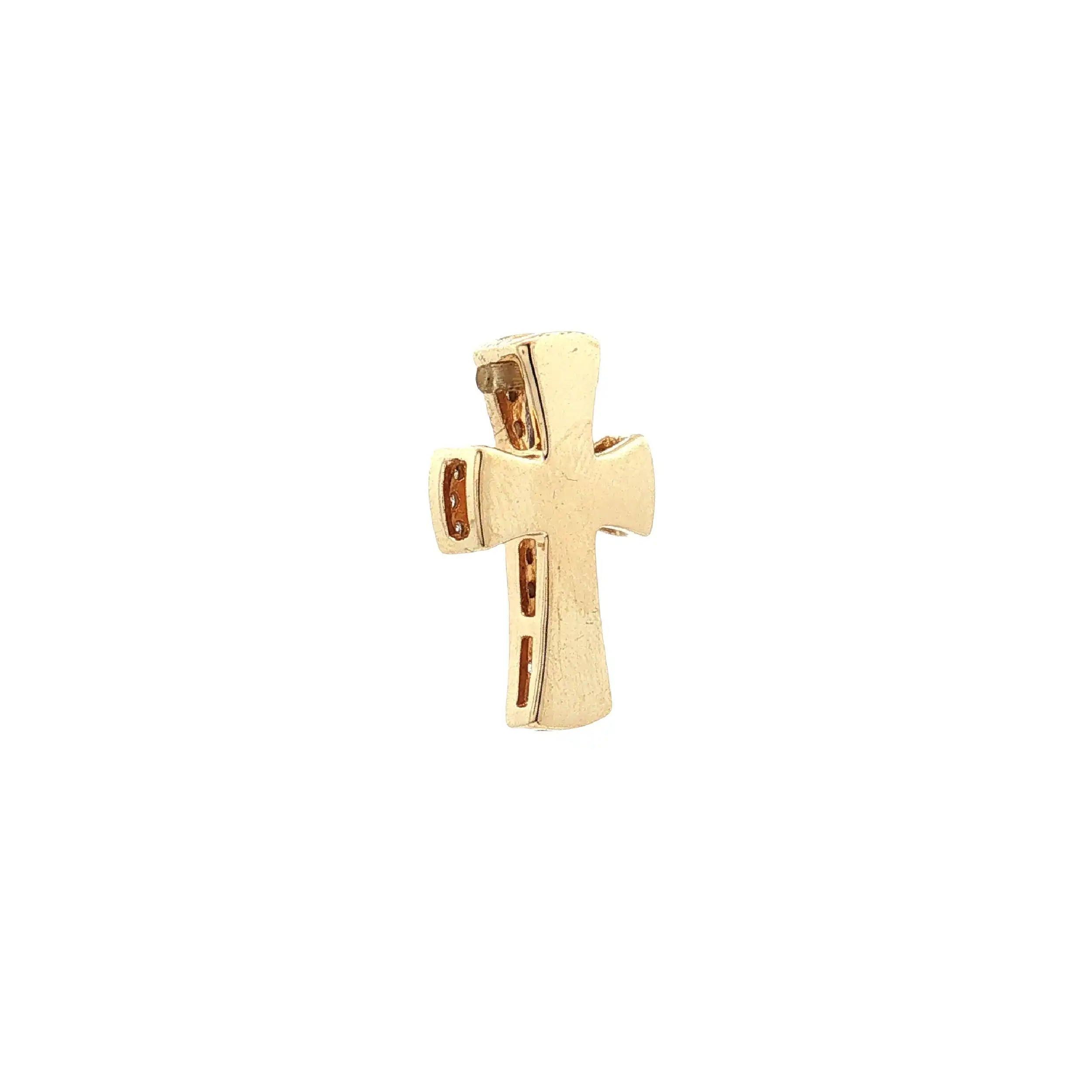 Anhänger Bicolor Kreuz mit Diamanten