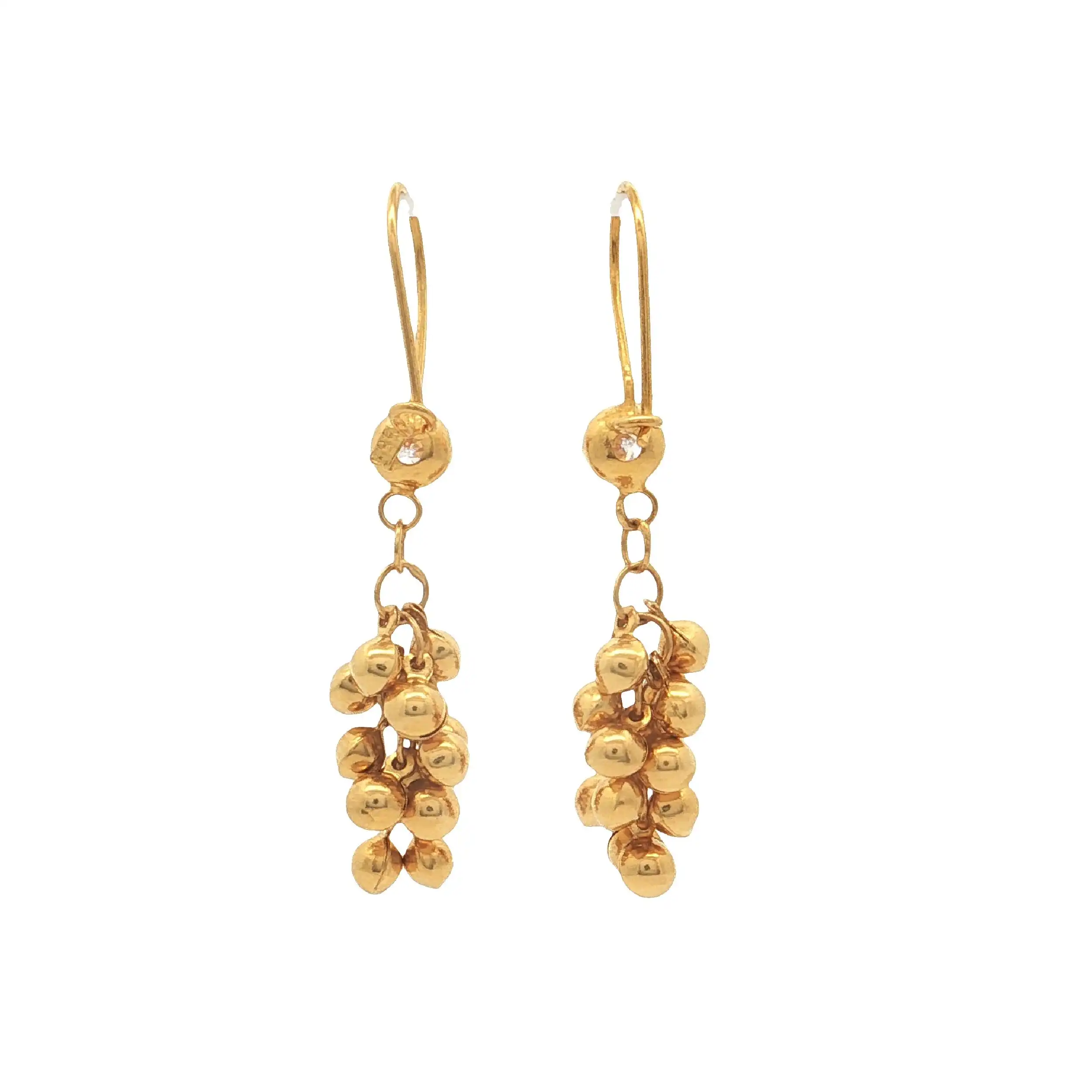 Ohrhänger Gelbgold "Kugeln" mit Zirkonia