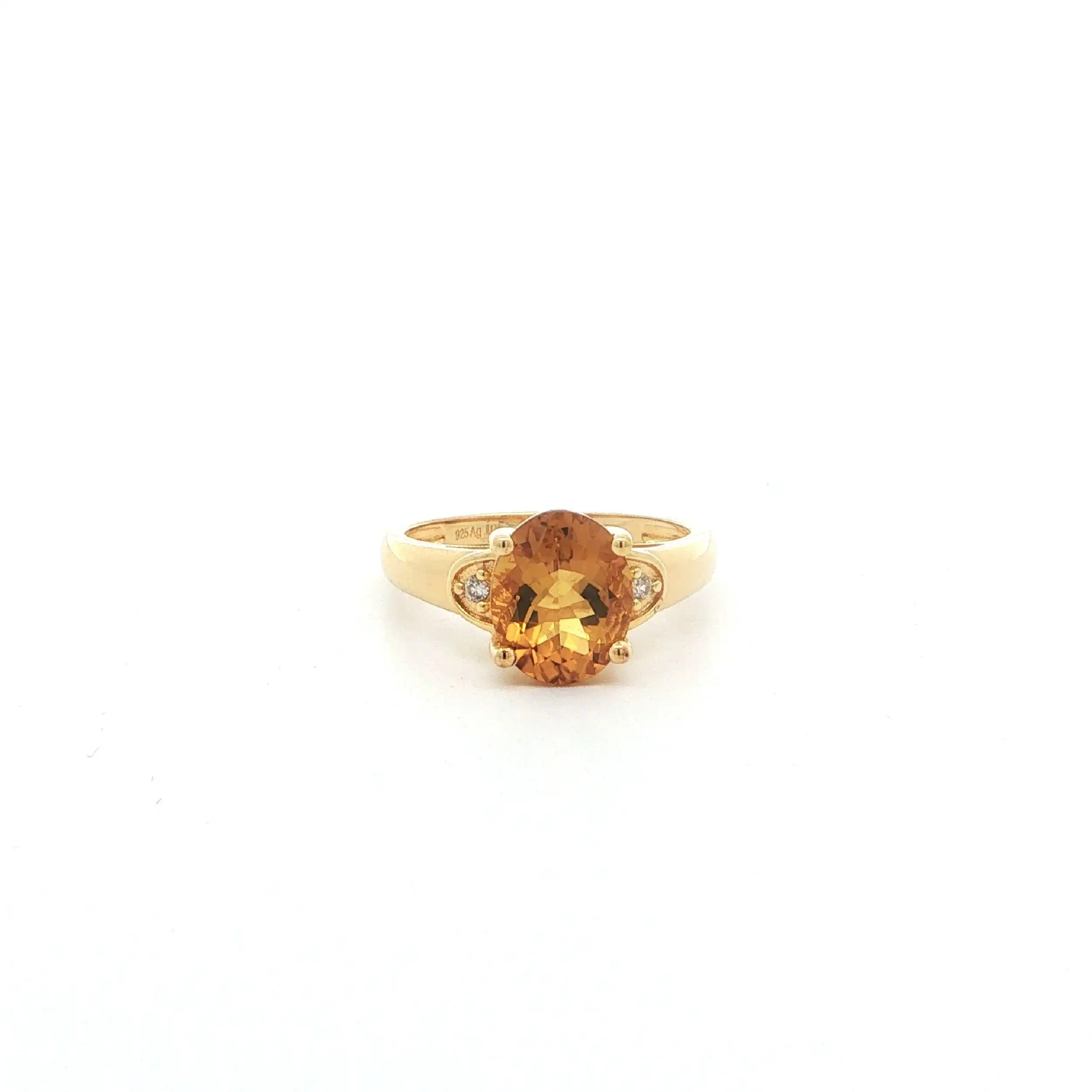 Silberring vergoldet mit Citrin & Zirkonia Silberring vergoldet mit Citrin & Zirkonia