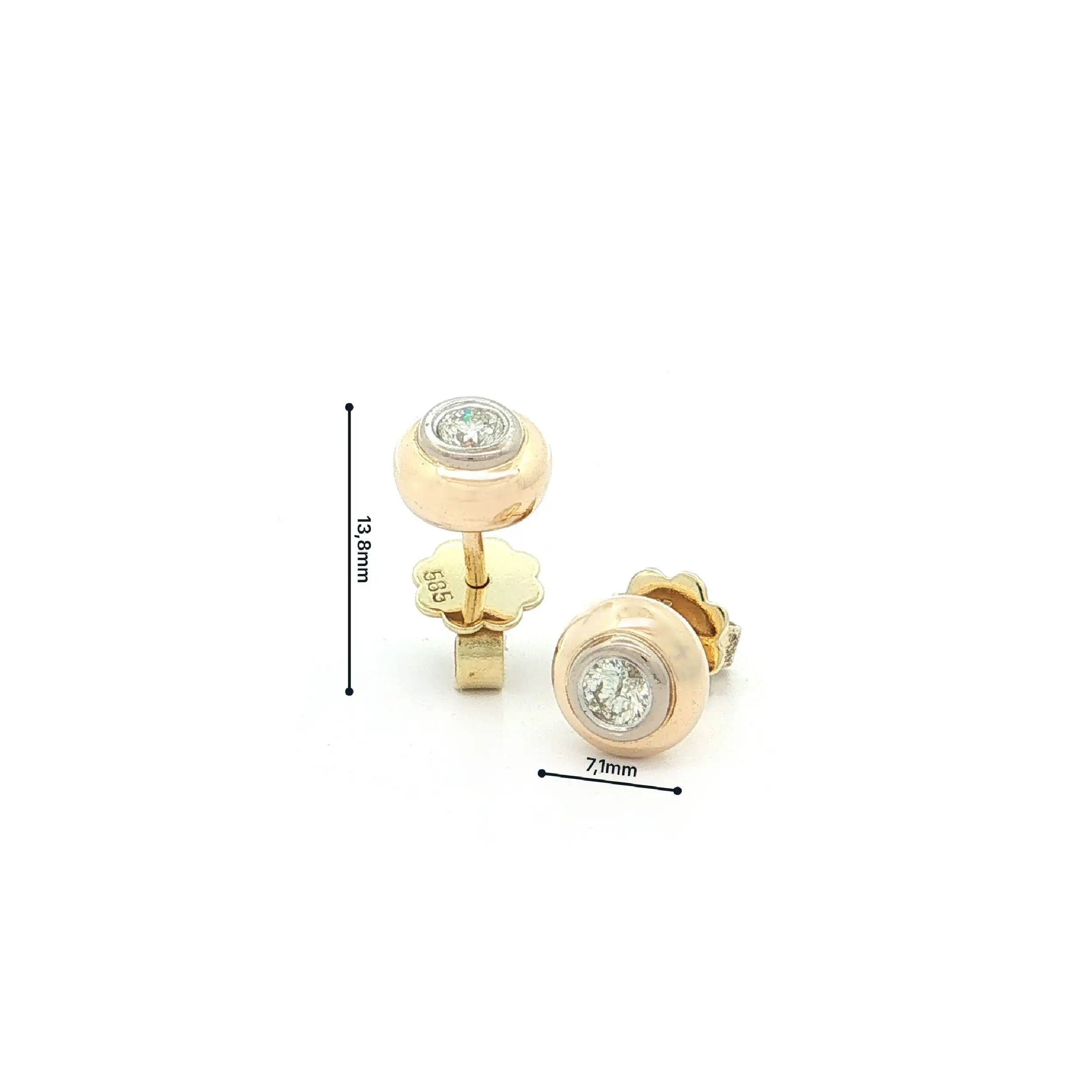 Ohrstecker Bicolor mit Brillanten