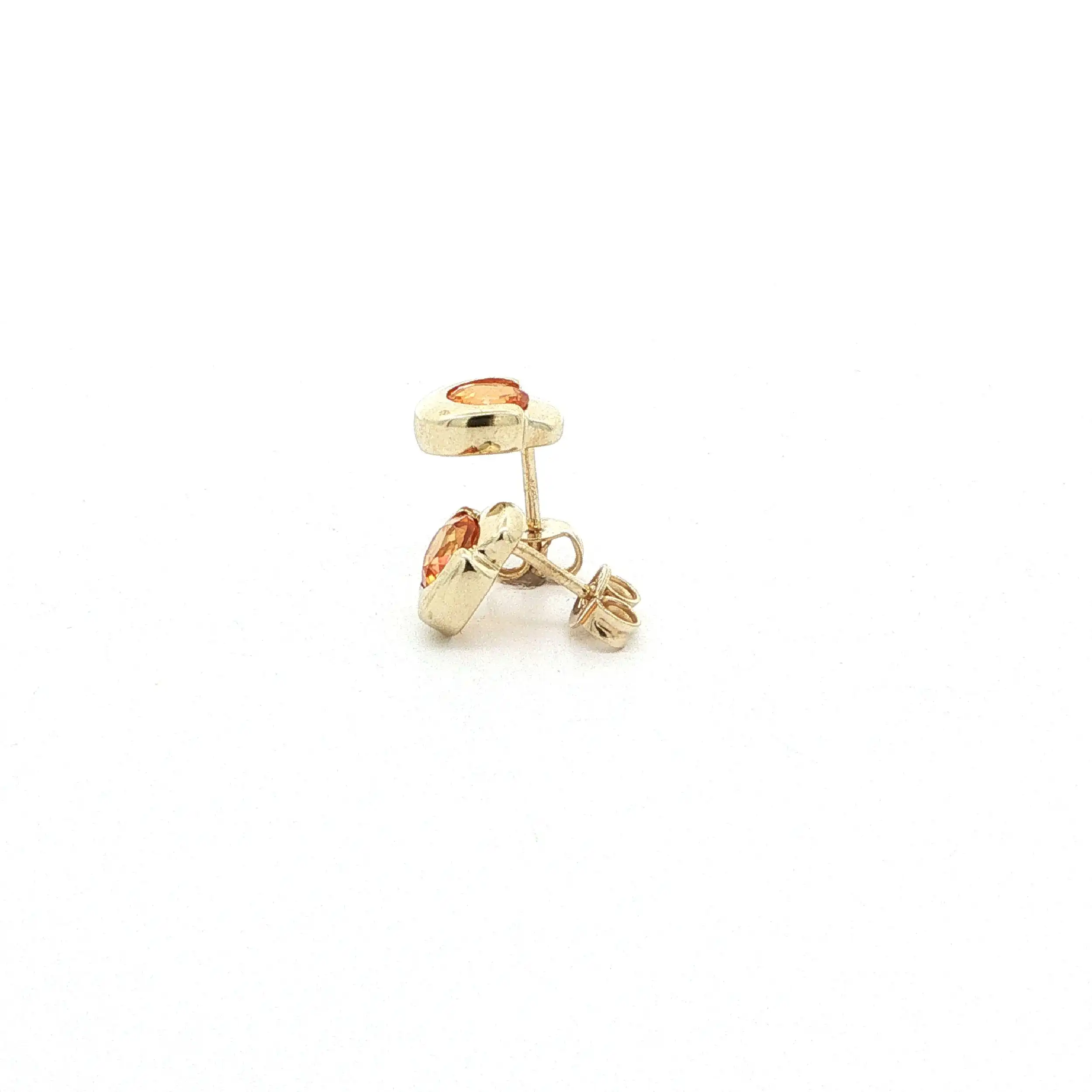 Ohrstecker Gelbgold mit orangenem Farbstein Ohrstecker Gelbgold mit orangenem Farbstein