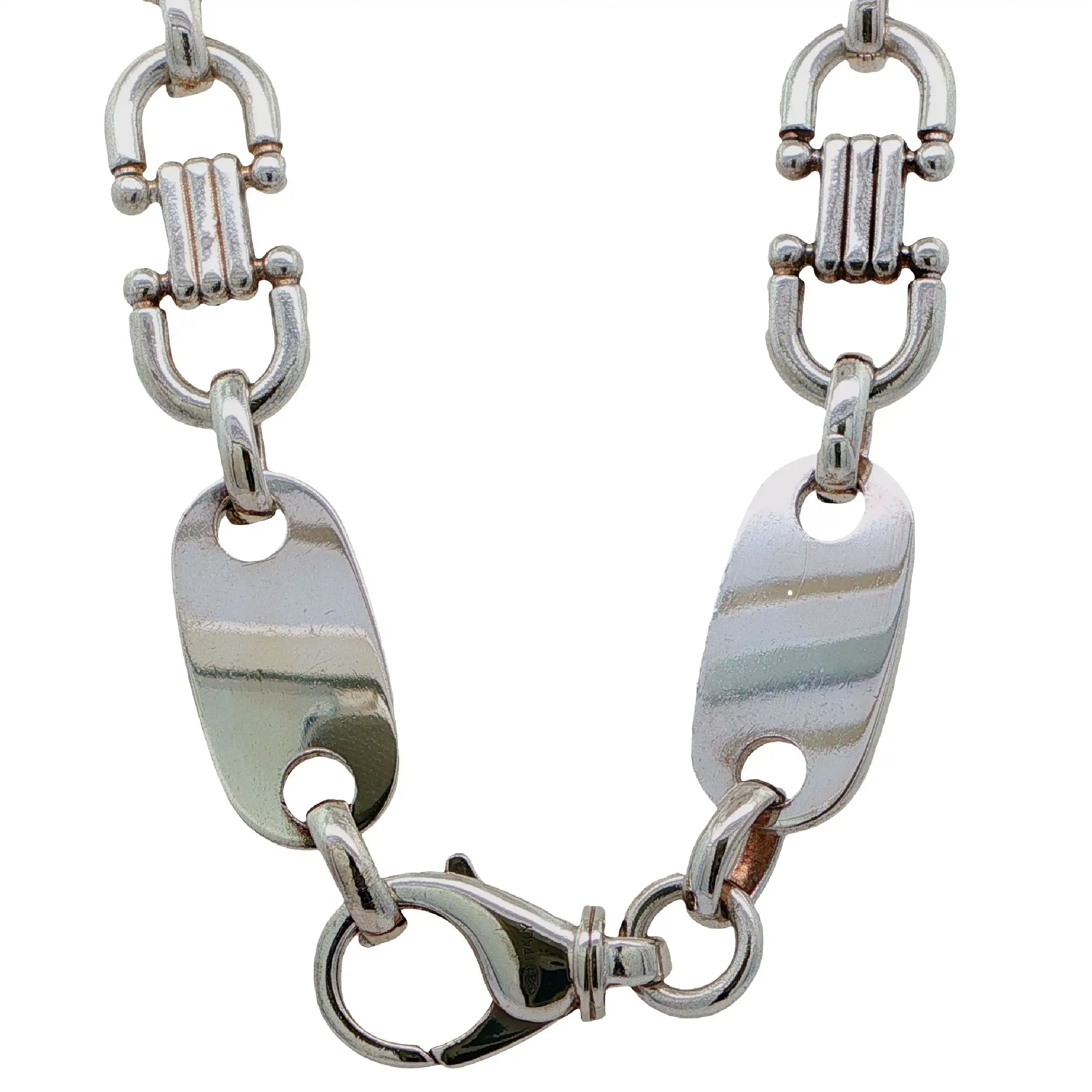 Plattensteigbügelkette Silber