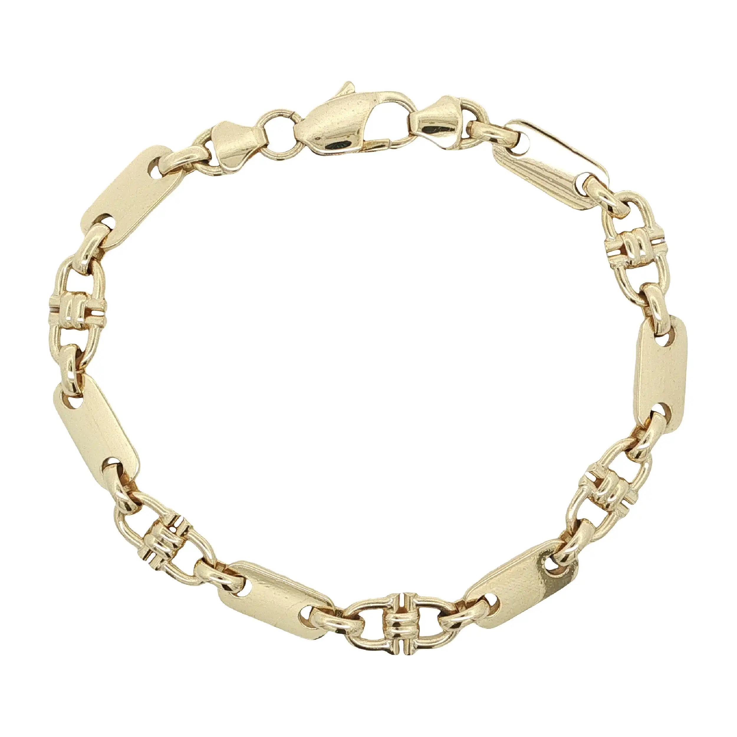 Plattensteigbügel-Armband Gelbgold