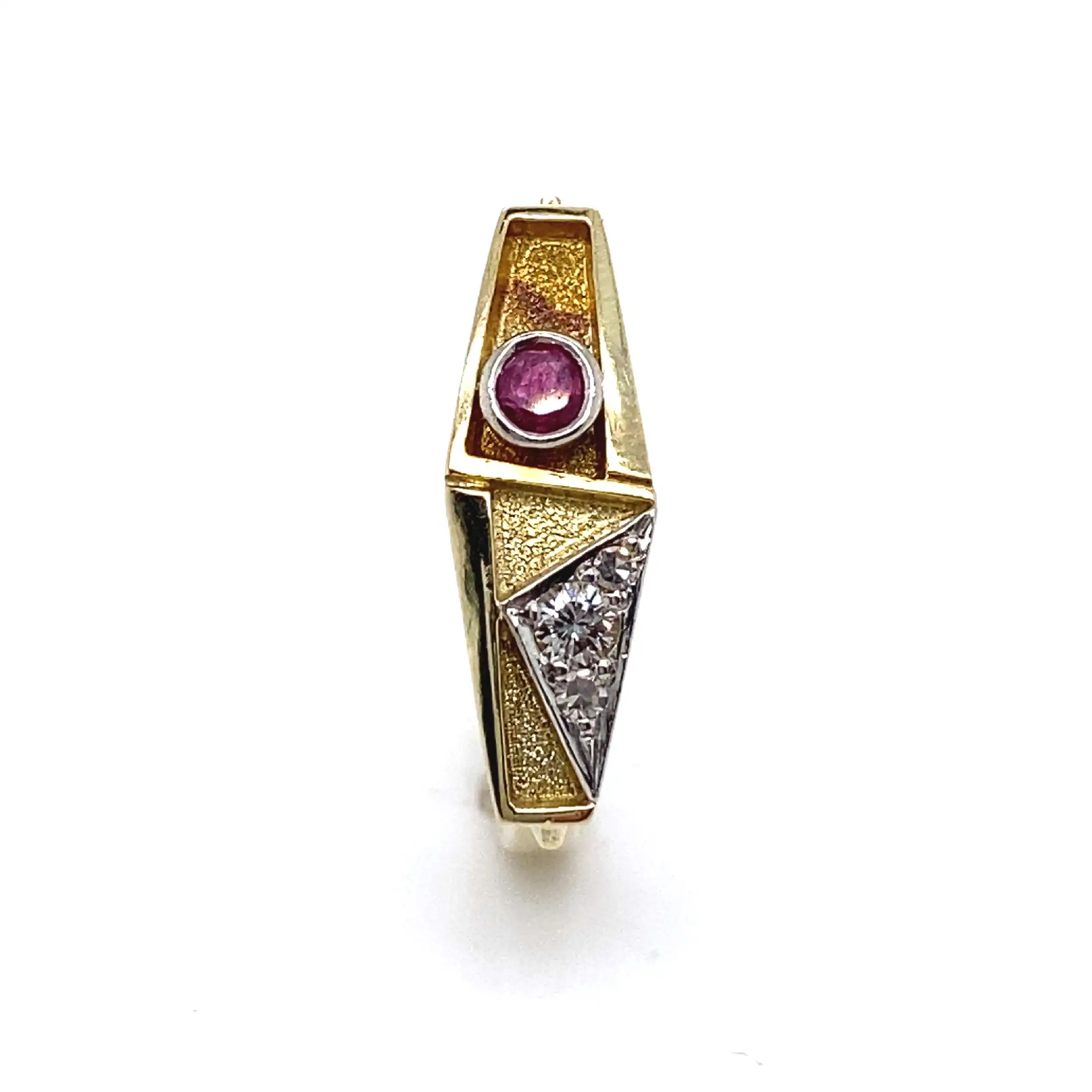 Ring Bicolor mit Rubin, Brillanten und Diamanten Ring Bicolor mit Rubin, Brillanten und Diamanten