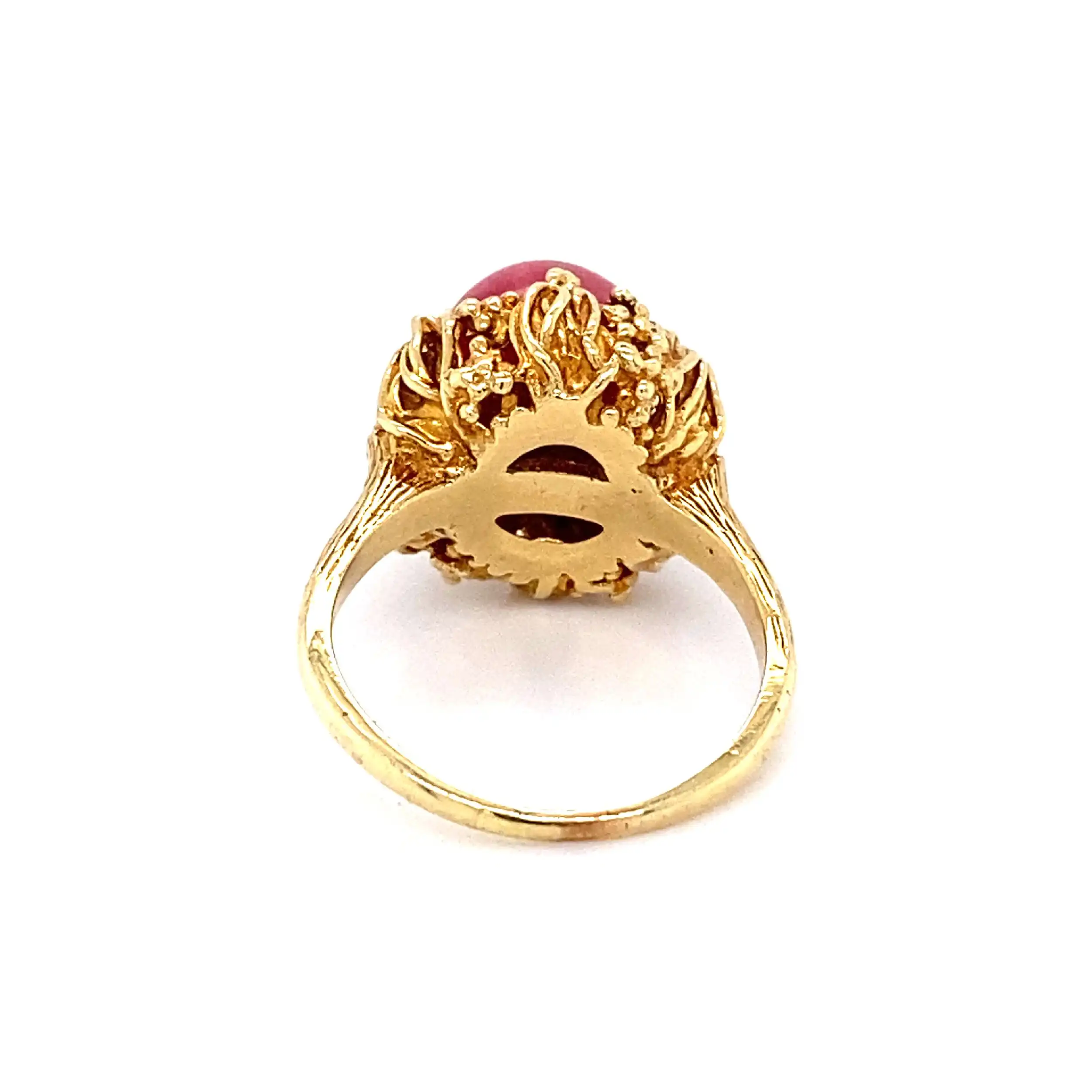 Ring Gelbgold mit Rhodonit Cabochon Ring Gelbgold mit Rhodonit Cabochon
