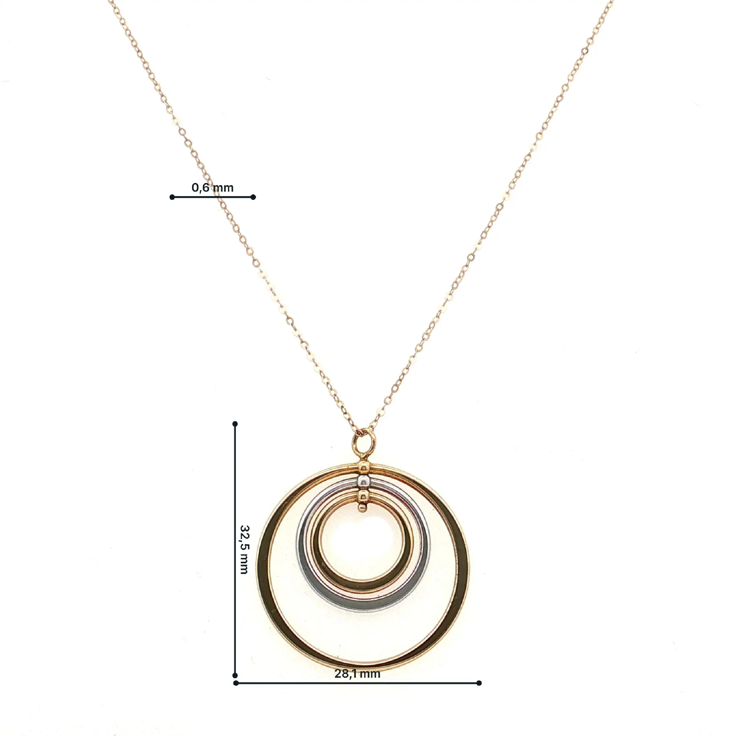 Kette Gelbgold mit Bicolor Anhänger