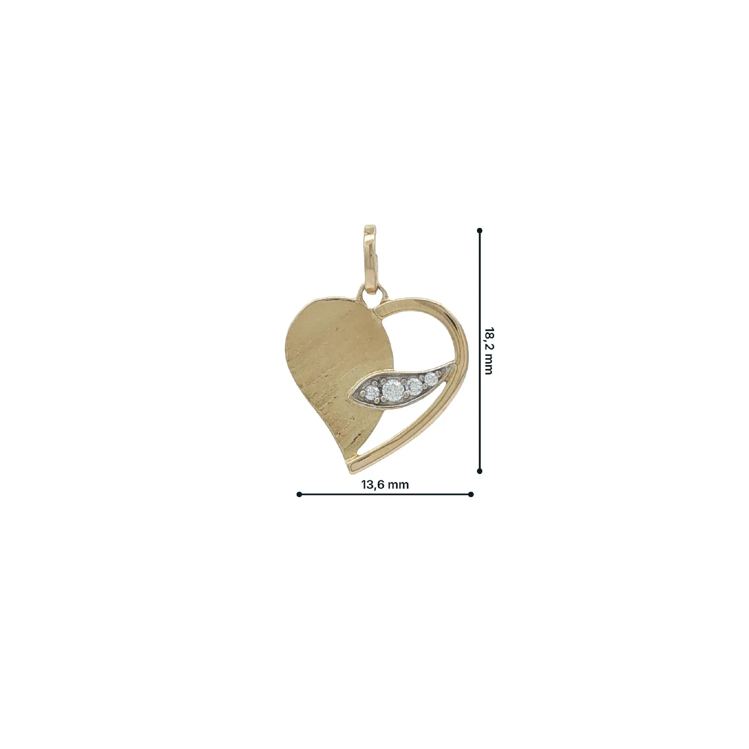 Anhänger Gelbgold Herzchen mit Zirkonia