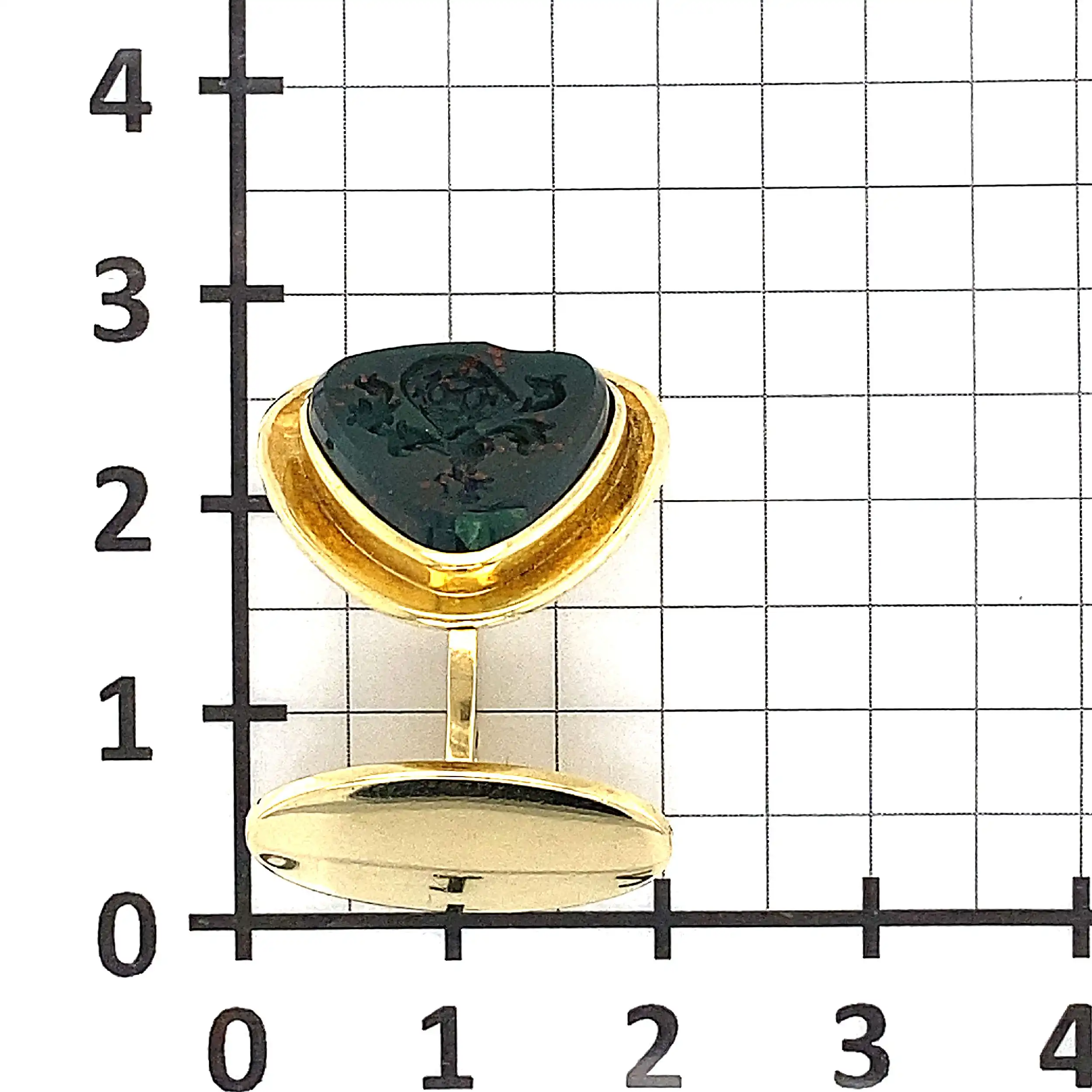 Manschettenknöpfe Gelbgold mit Blutjaspis Manschettenknöpfe Gelbgold mit Blutjaspis